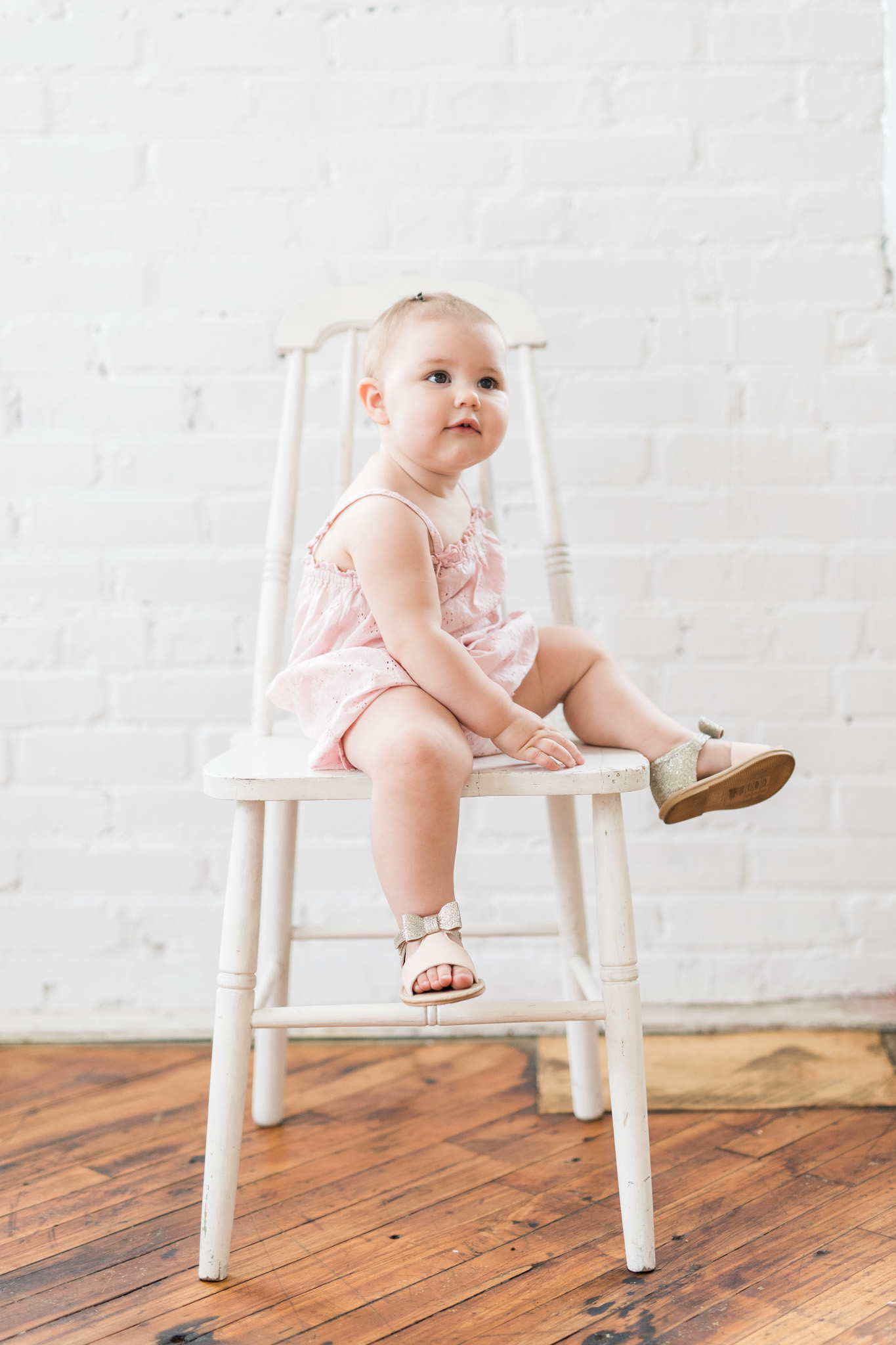 Natural Light Studio Session | One Year Old Baby Girl In Studio | All White Studio | Laurenda Marie Photography