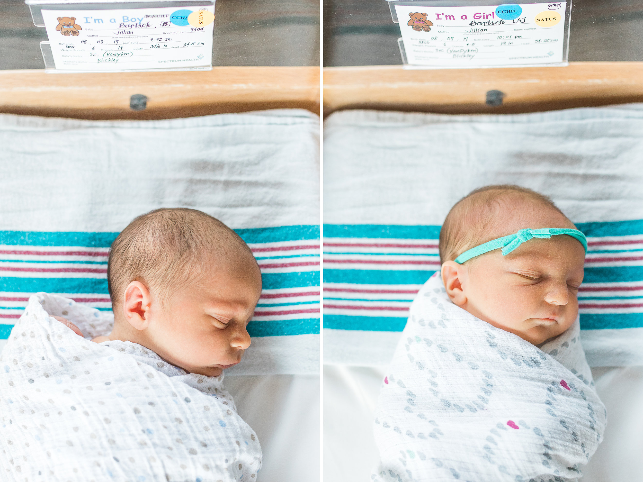 Newborn twins Fresh 48 Session in Hospital | Laurenda Marie Photography | Grand Rapids Michigan
