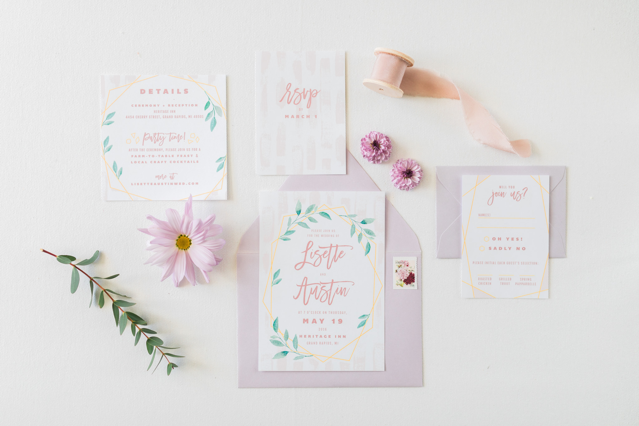 Styled Bridal Shoot | Invitation Suite | Flatlay Photography | West Michigan Wedding Photographer