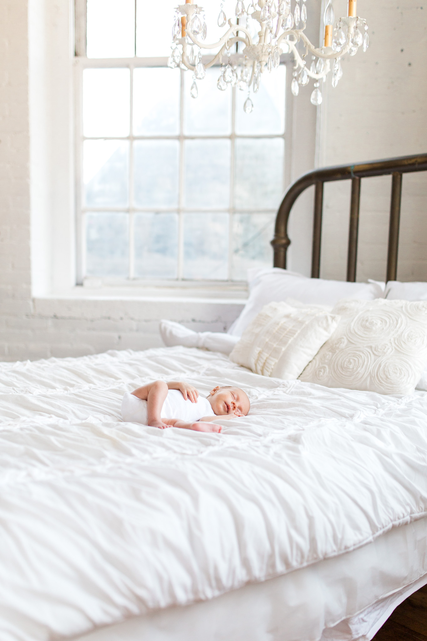 White Studio Newborn Lifestyle Session with New Parents | Laurenda Marie Photography | Grand Rapids, Michigan