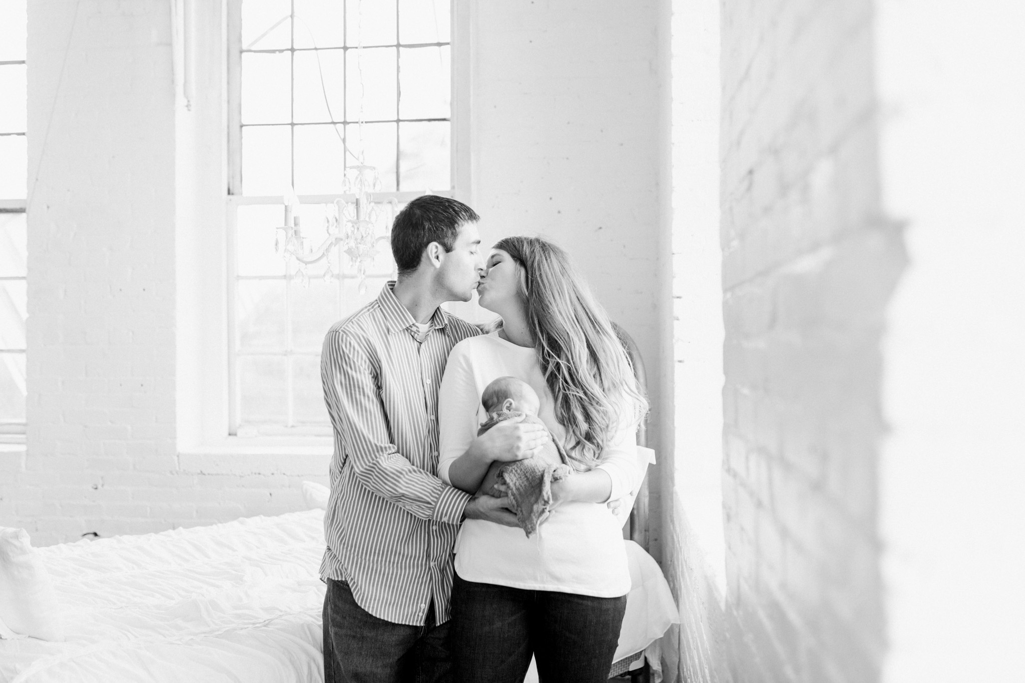 White Studio Newborn Lifestyle Session with New Parents | Laurenda Marie Photography | Grand Rapids, Michigan