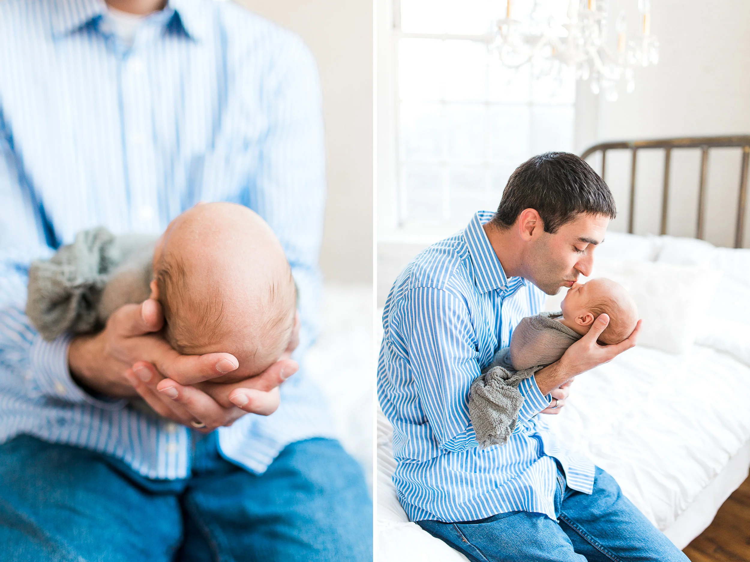 White Studio Newborn Lifestyle Session with New Parents | Laurenda Marie Photography | Grand Rapids, Michigan