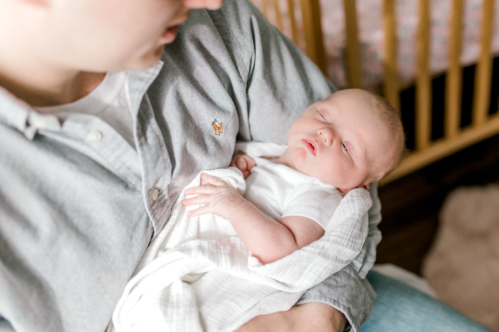 Cozy in-home newborn lifestyle session | Baby Girl | Light and Airy Nursery | Laurenda Marie Photography