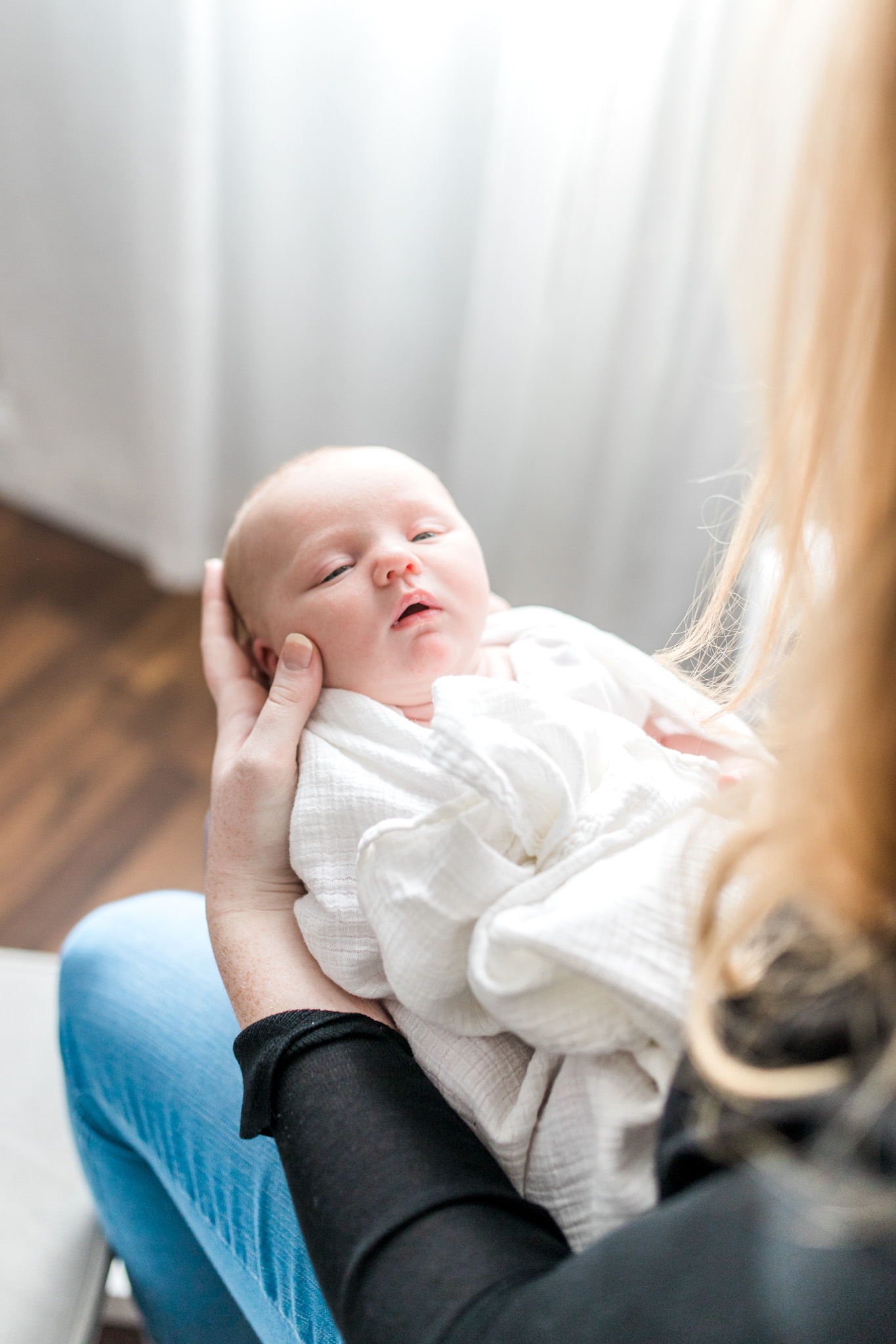 Cozy in-home newborn lifestyle session | Baby Girl | Light and Airy Nursery | Laurenda Marie Photography