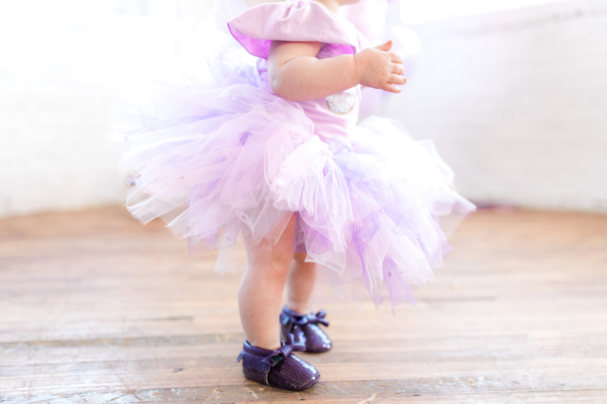 First Birthday Session In Studio | Cake Smash Donut Smash Session | Purple Tutu Skirt Baby Girl
