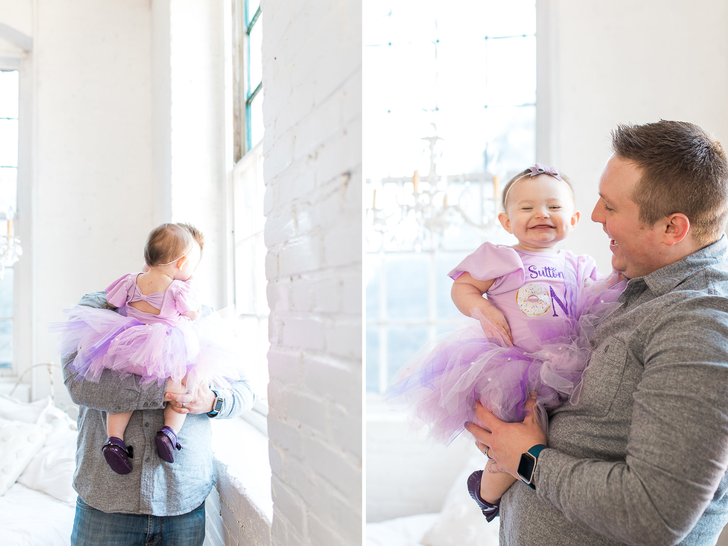 First Birthday Session In Studio | Cake Smash Donut Smash Session | Purple Tutu Skirt Baby Girl