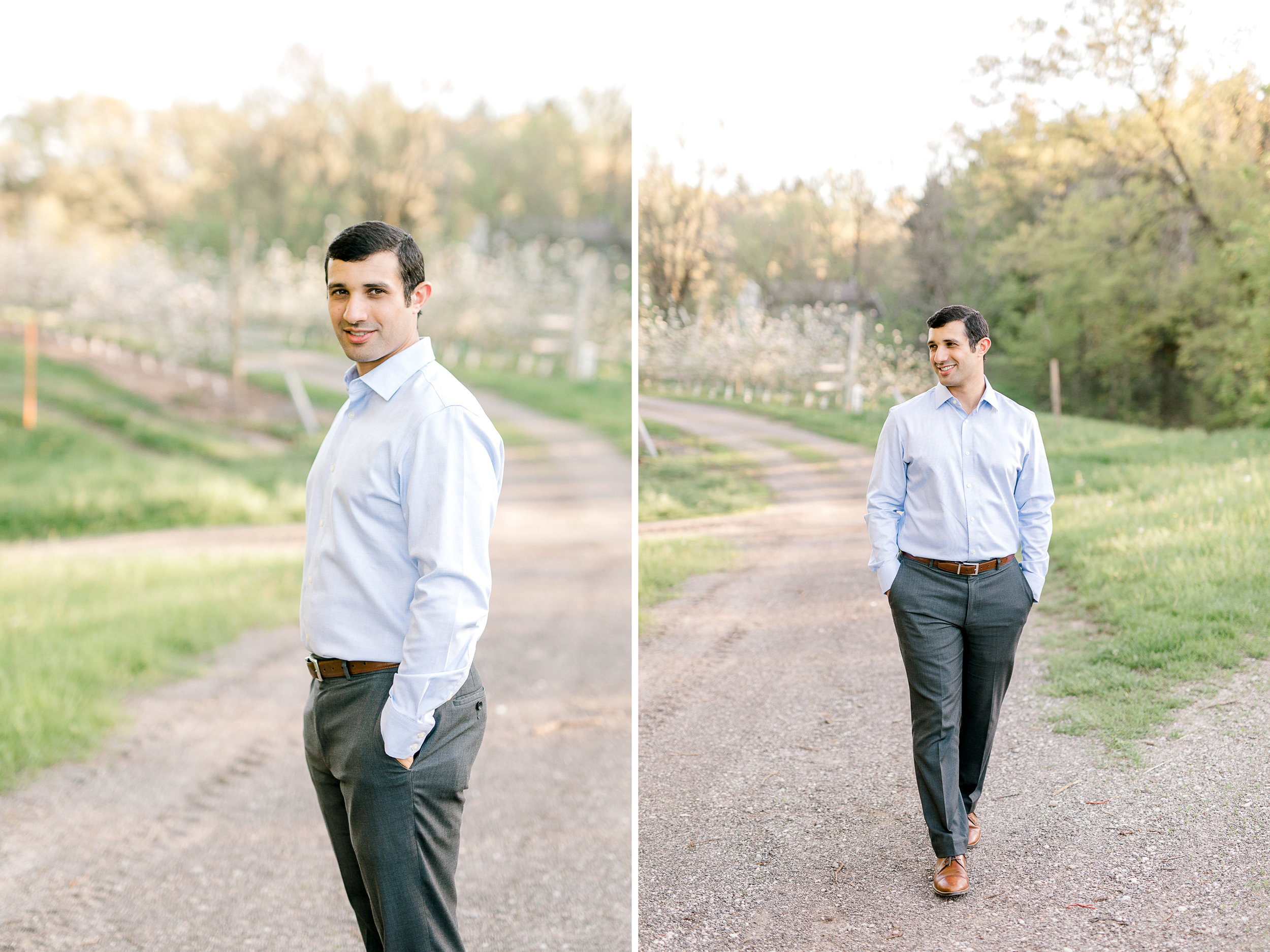 A sweet spring engagement session at the orchard | laurenda marie photography | west michigan weddings | west michigan engagement