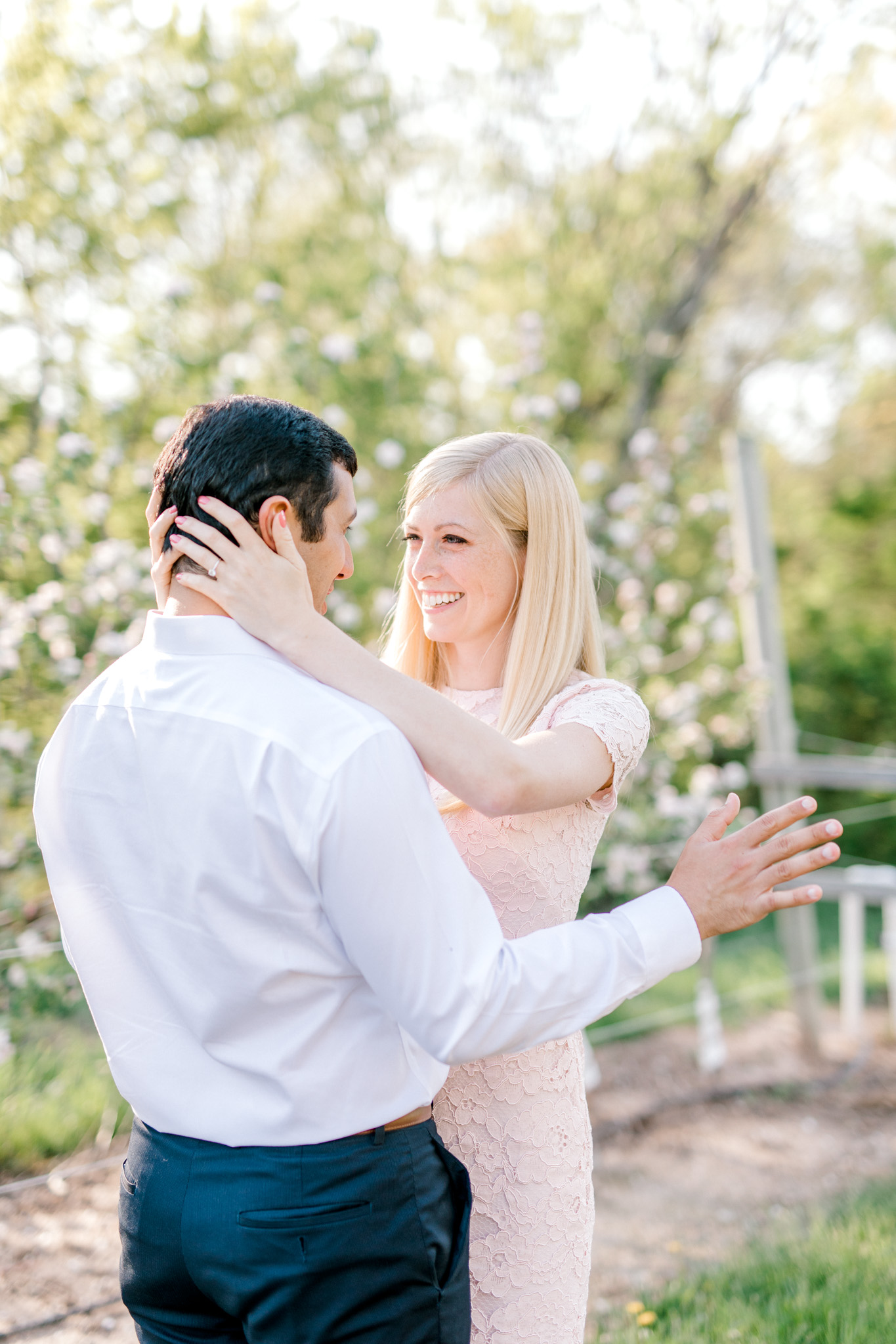 A sweet spring engagement session at the orchard | laurenda marie photography | west michigan weddings | west michigan engagement