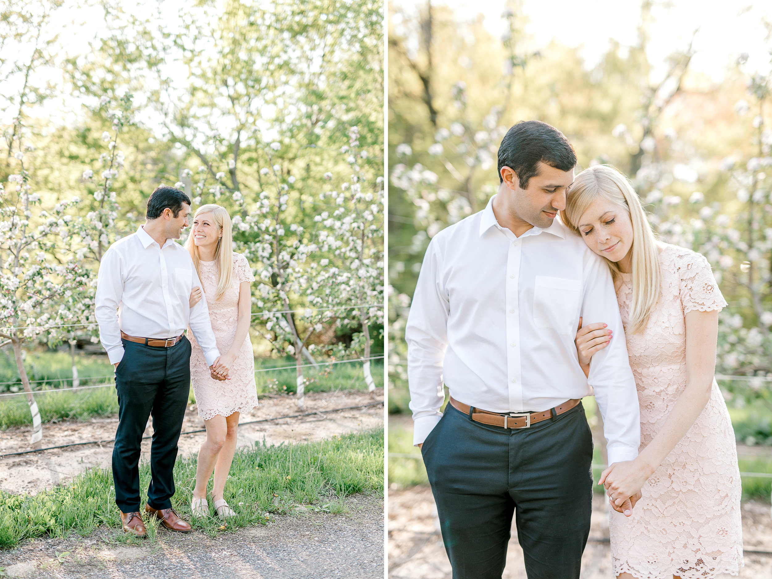 A sweet spring engagement session at the orchard | laurenda marie photography | west michigan weddings | west michigan engagement