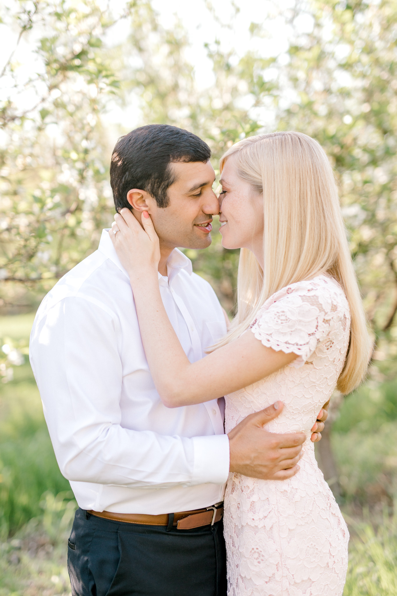 A sweet spring engagement session at the orchard | laurenda marie photography | west michigan weddings | west michigan engagement
