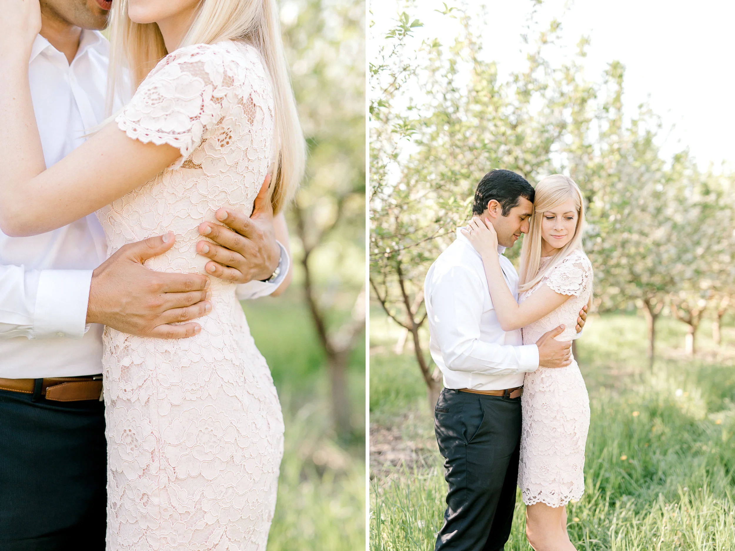 A sweet spring engagement session at the orchard | laurenda marie photography | west michigan weddings | west michigan engagement