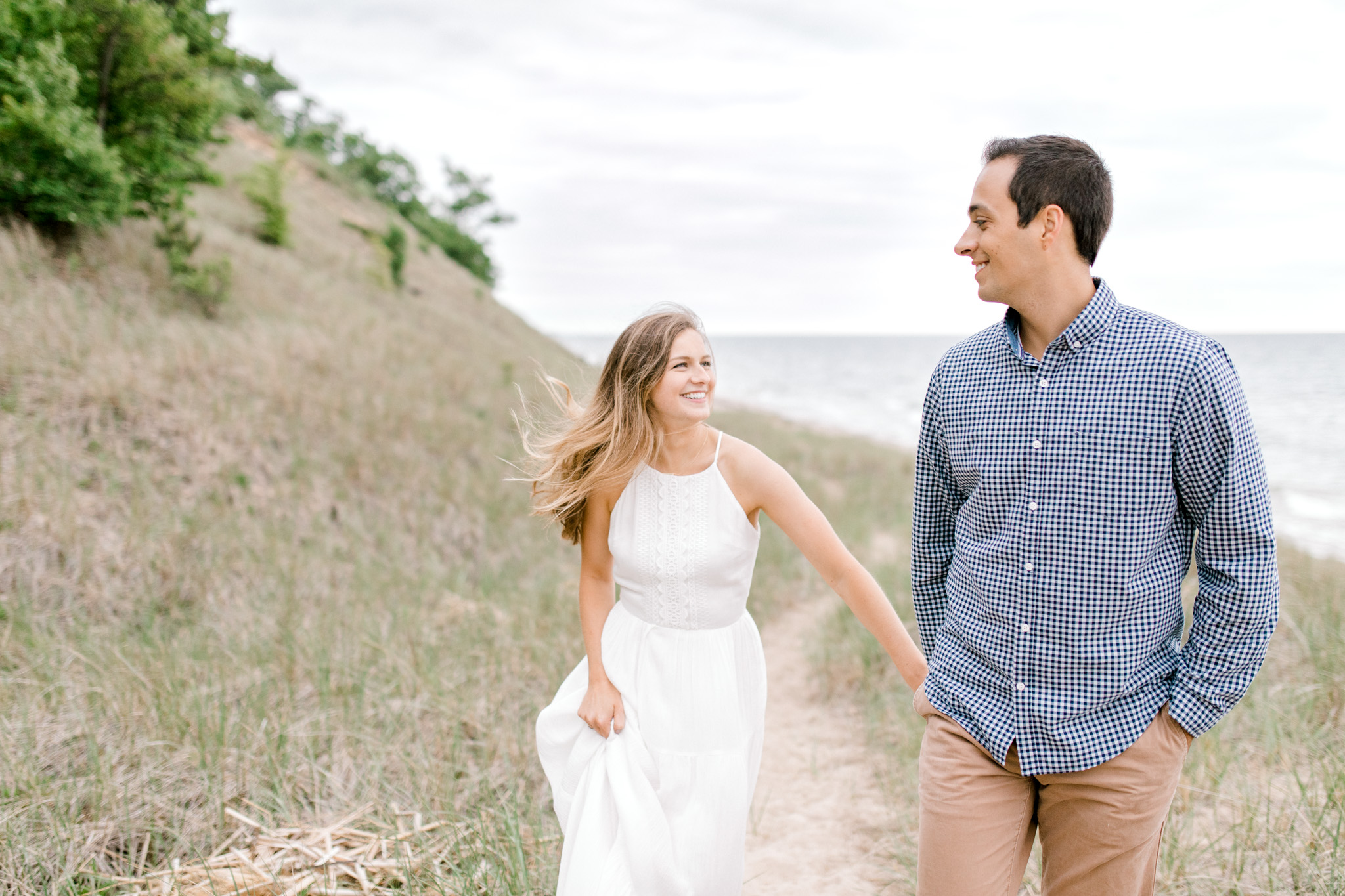Dreamy Lake Michigan Beach Session | West Michigan Engagement | Cloudy Beach Session | Laurenda Marie Photography | West Michigan Wedding Photographer
