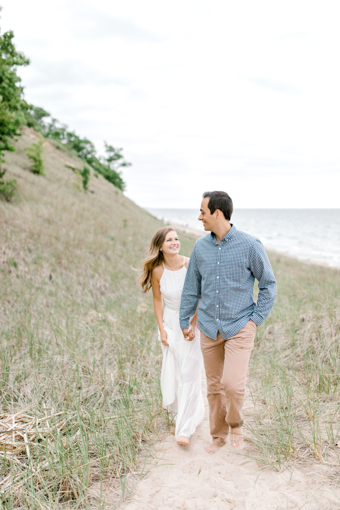 Dreamy Lake Michigan Beach Session | West Michigan Engagement | Cloudy Beach Session | Laurenda Marie Photography | West Michigan Wedding Photographer