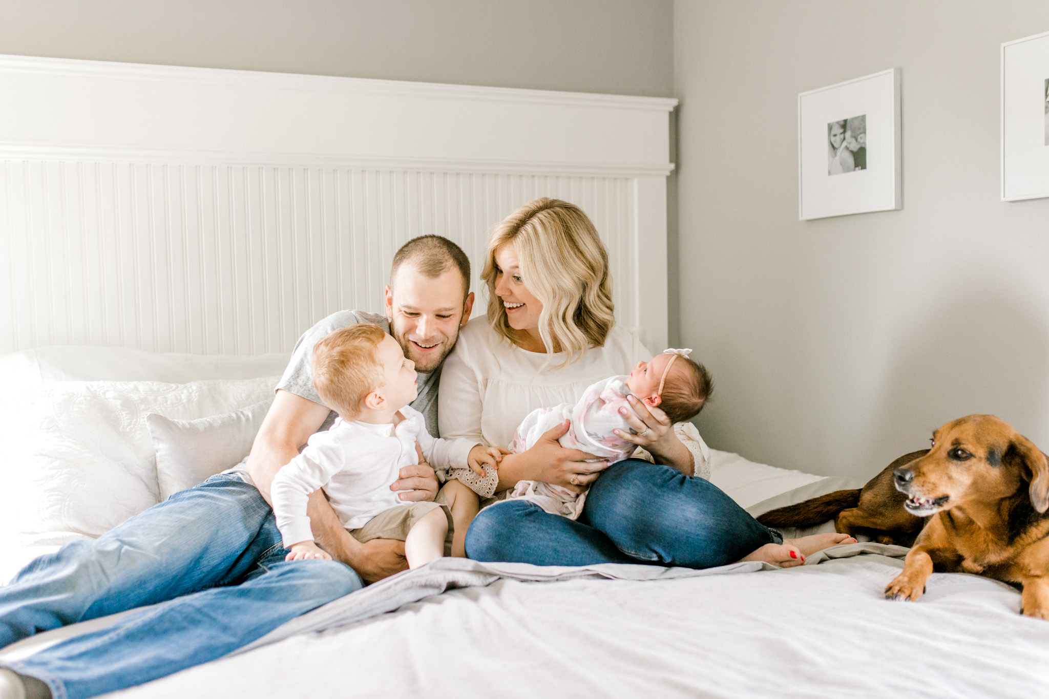 Light & Airy In-Home Newborn Lifestyle Session | Neutral Baby Girl Floral Nursery | Natural Light Lifestyle Session | Laurenda Marie Photography | West Michigan