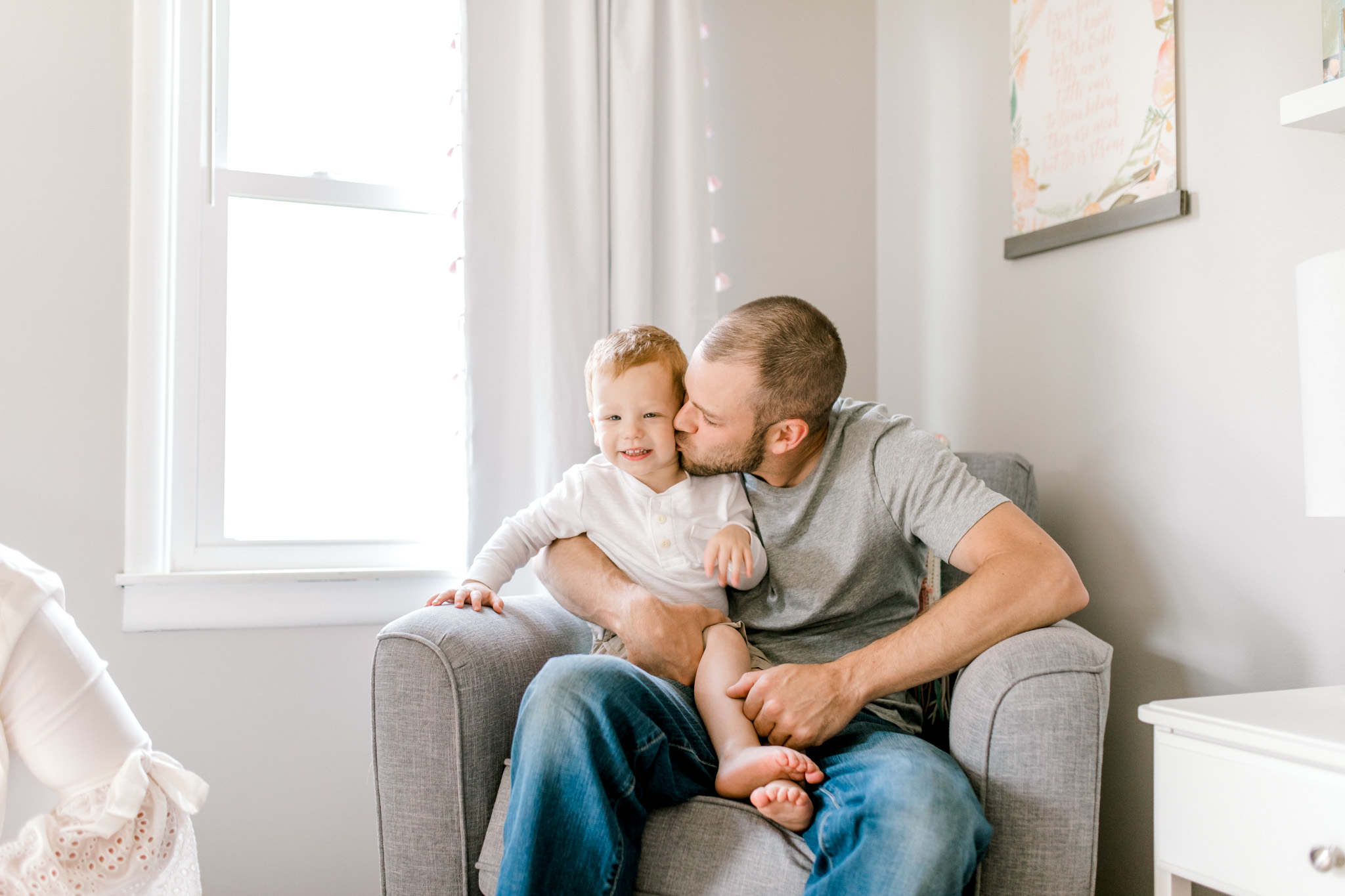 Light & Airy In-Home Newborn Lifestyle Session | Neutral Baby Girl Floral Nursery | Natural Light Lifestyle Session | Laurenda Marie Photography | West Michigan