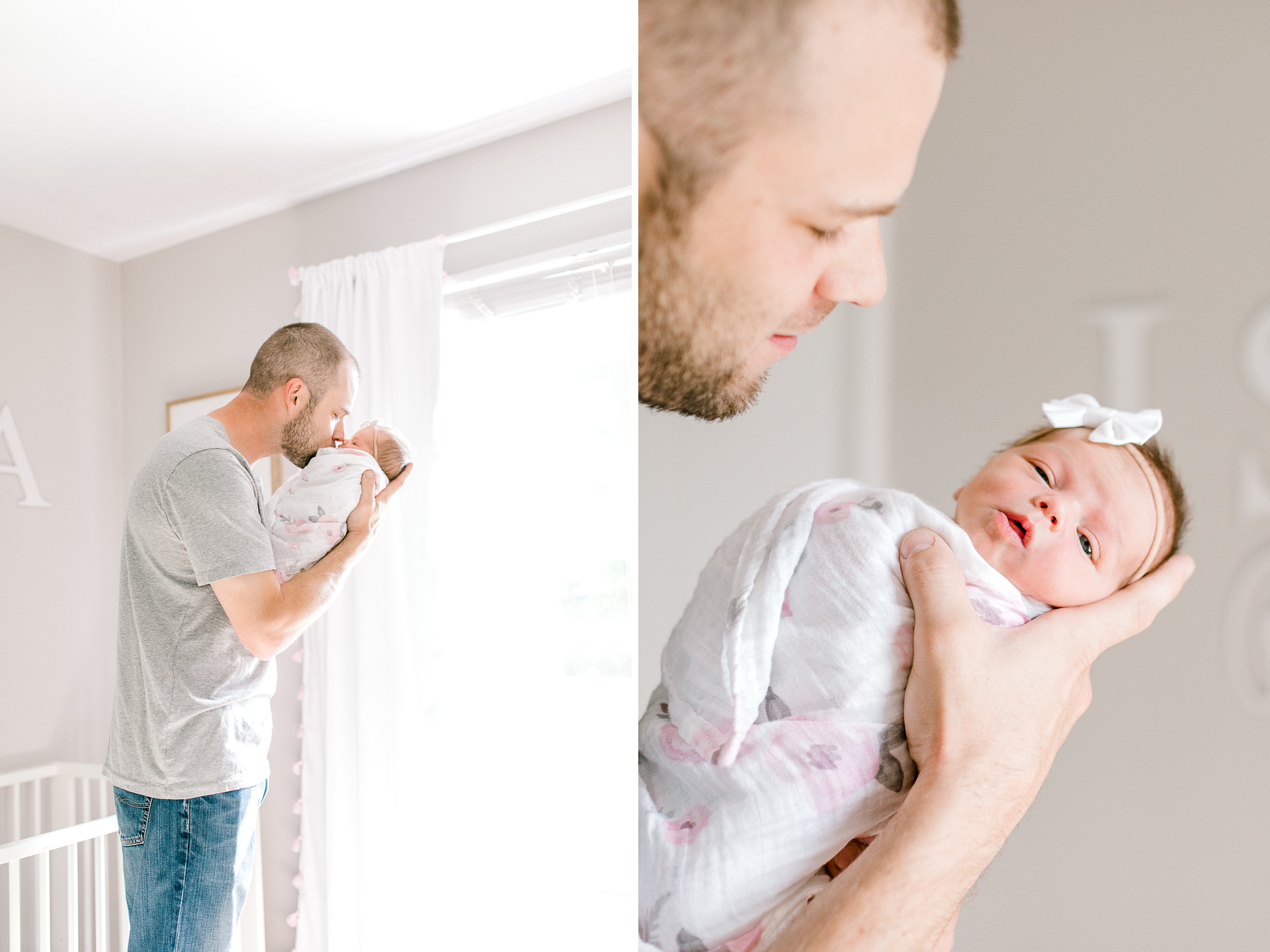 Light & Airy In-Home Newborn Lifestyle Session | Neutral Baby Girl Floral Nursery | Natural Light Lifestyle Session | Laurenda Marie Photography | West Michigan