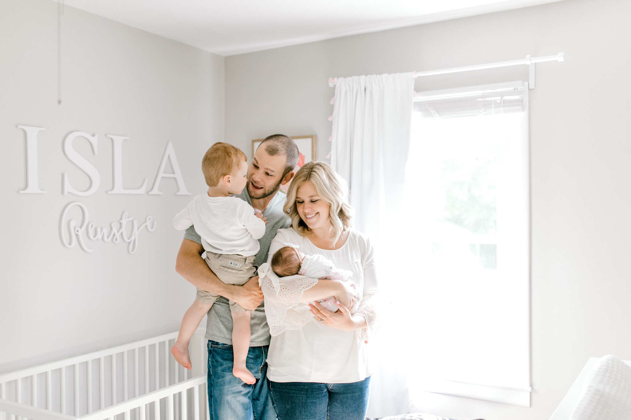 Light & Airy In-Home Newborn Lifestyle Session | Neutral Baby Girl Floral Nursery | Natural Light Lifestyle Session | Laurenda Marie Photography | West Michigan