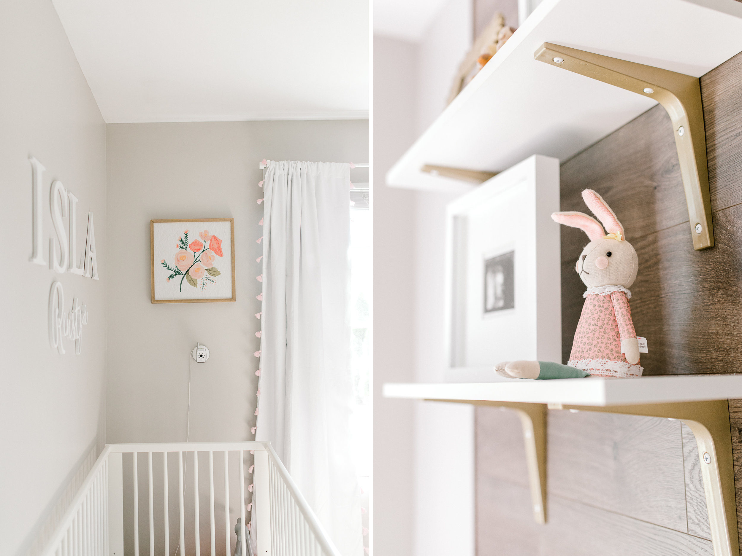 Light & Airy In-Home Newborn Lifestyle Session | Neutral Baby Girl Floral Nursery | Natural Light Lifestyle Session | Laurenda Marie Photography | West Michigan