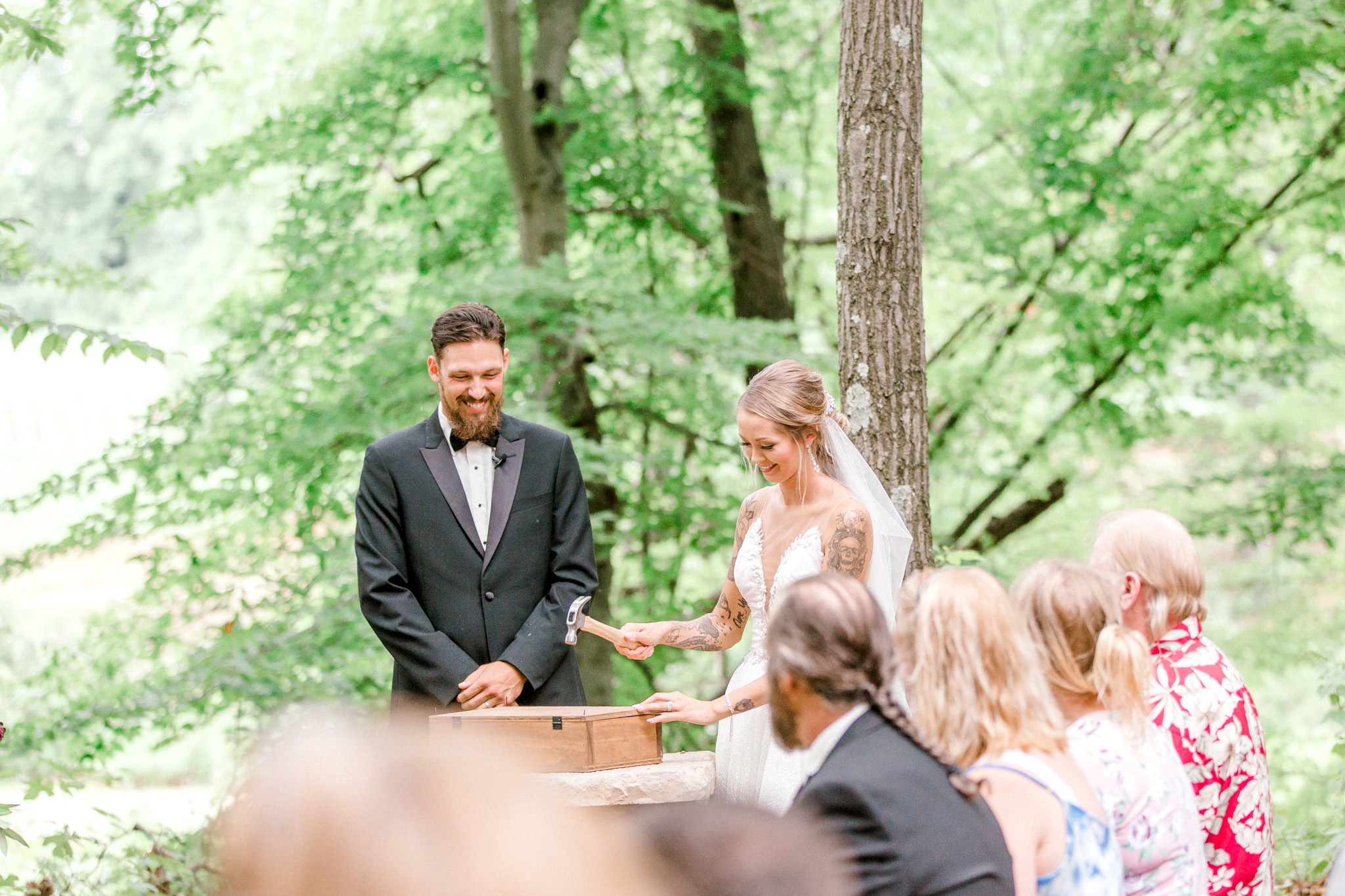 Fairytale Wedding In the Woods | Beauty and the Beast themed Wedding | Barn Wedding Reception | Low Back Wedding Dress | Light & Airy Wedding Photography | West Michigan Wedding Photographer