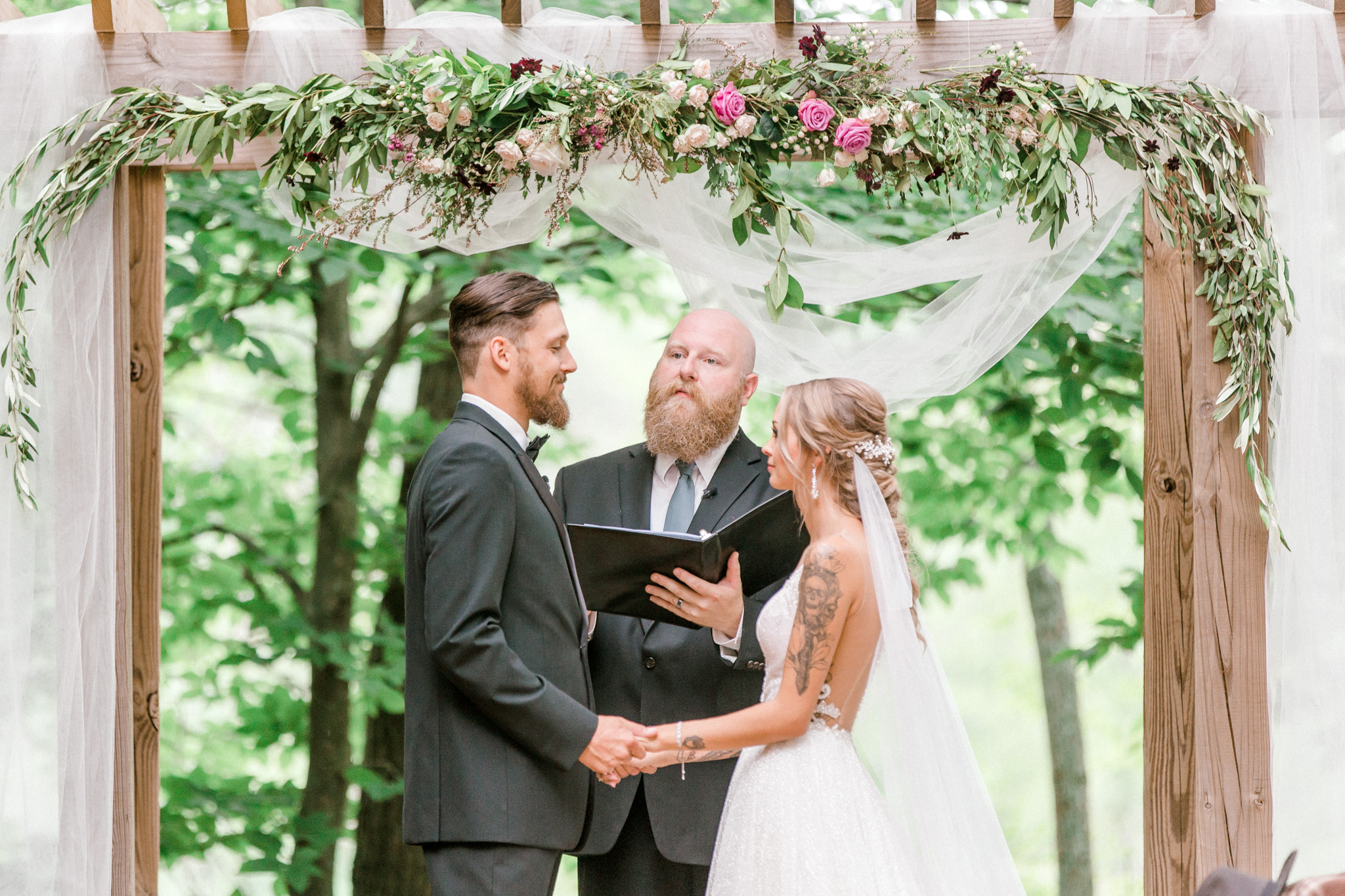 Fairytale Wedding In the Woods | Beauty and the Beast themed Wedding | Barn Wedding Reception | Low Back Wedding Dress | Light & Airy Wedding Photography | West Michigan Wedding Photographer