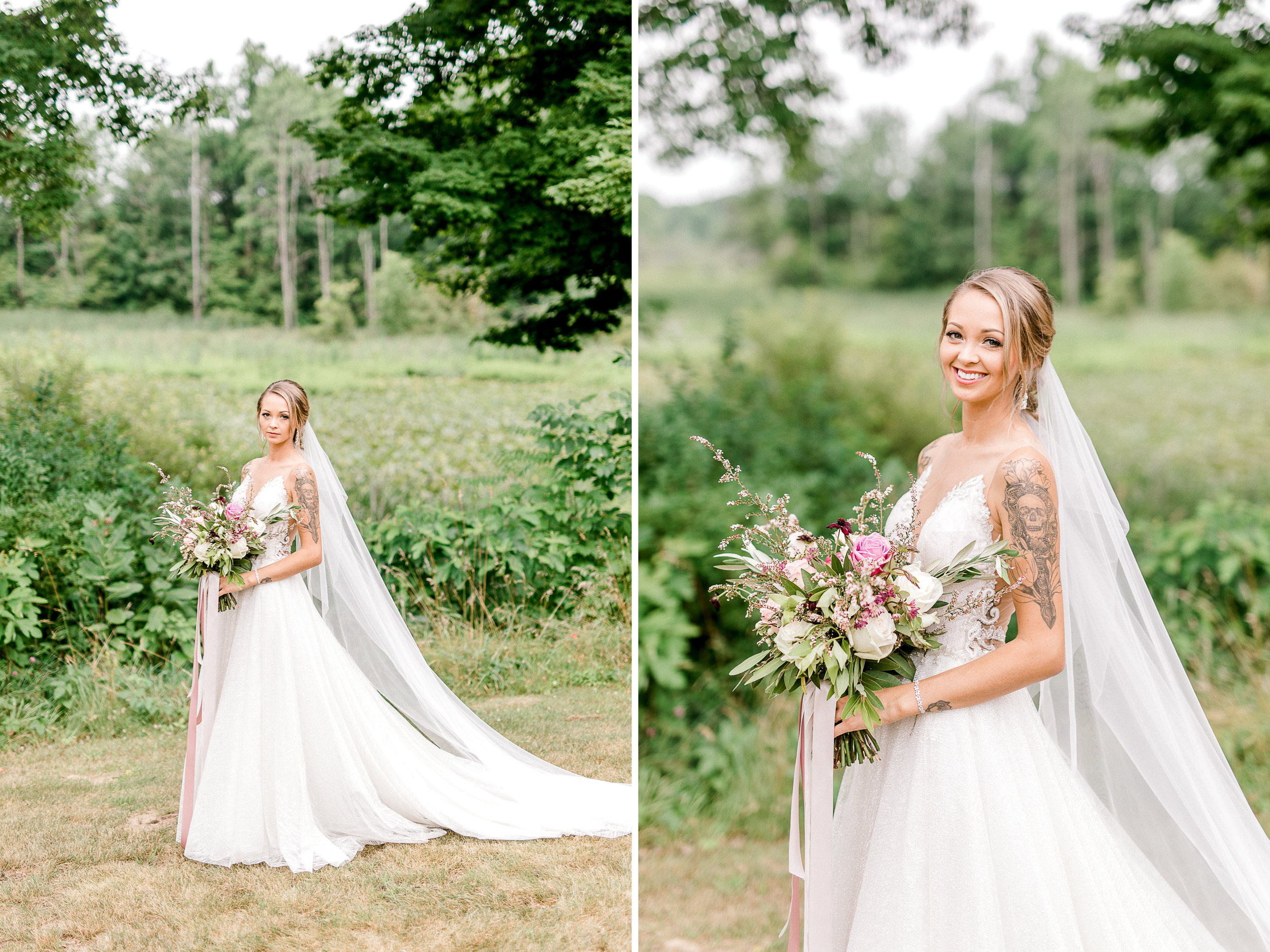 Fairytale Wedding In the Woods | Beauty and the Beast themed Wedding | Barn Wedding Reception | Low Back Wedding Dress | Light & Airy Wedding Photography | West Michigan Wedding Photographer