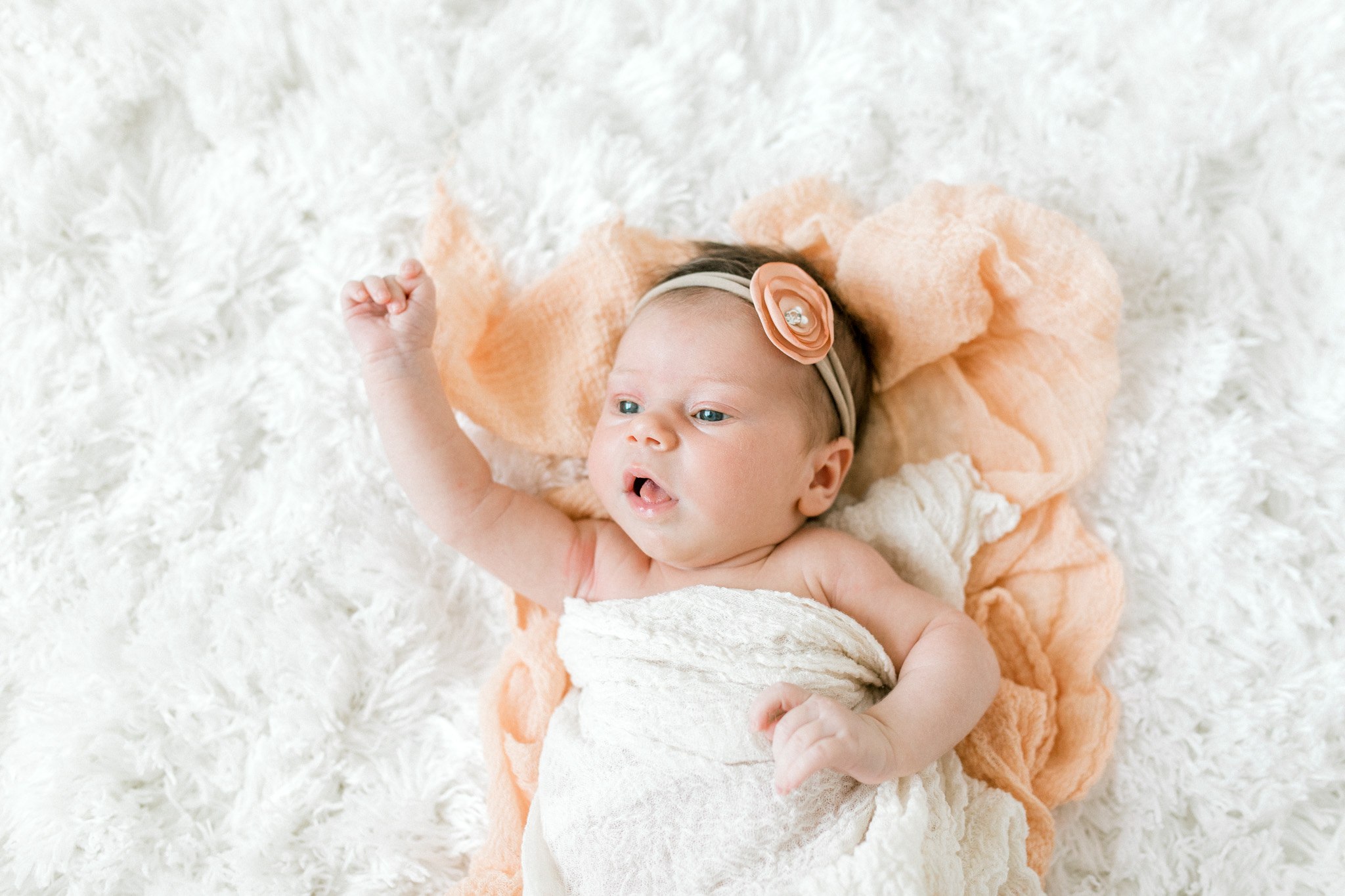 Blush Pink Baby Girl Nursery | Light & Airy Nursery | White, Pink, and Gold Nursery | In-Home Newborn Lifestyle Session | Laurenda Marie Photography