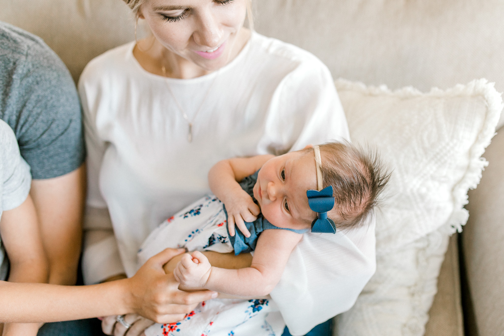 Blush Pink Baby Girl Nursery | Light & Airy Nursery | White, Pink, and Gold Nursery | In-Home Newborn Lifestyle Session | Laurenda Marie Photography