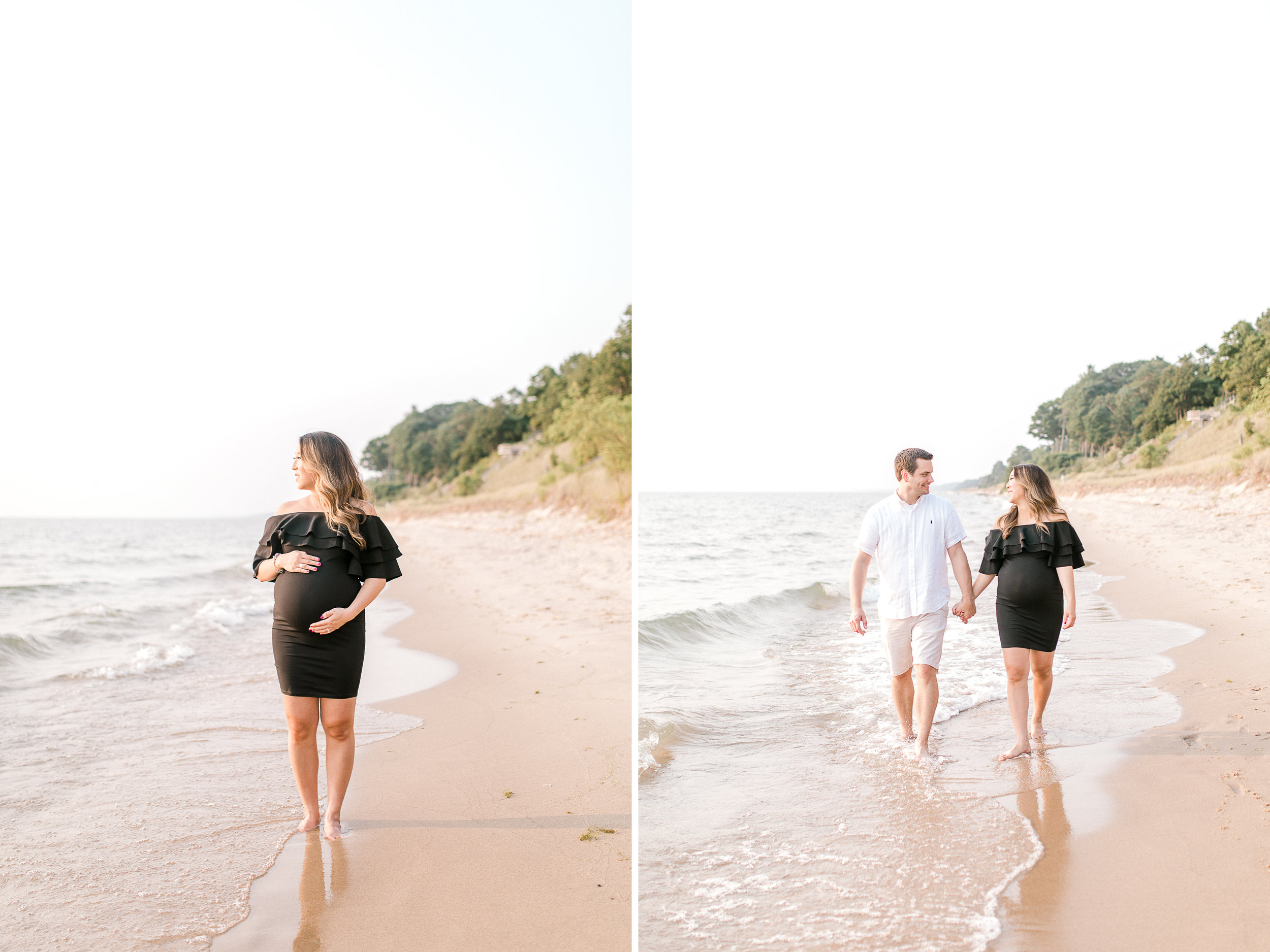 Baby Bump on the Beach | Jacques Family | Lake Michigan | Maternity Fashion | Laurenda Marie Photography