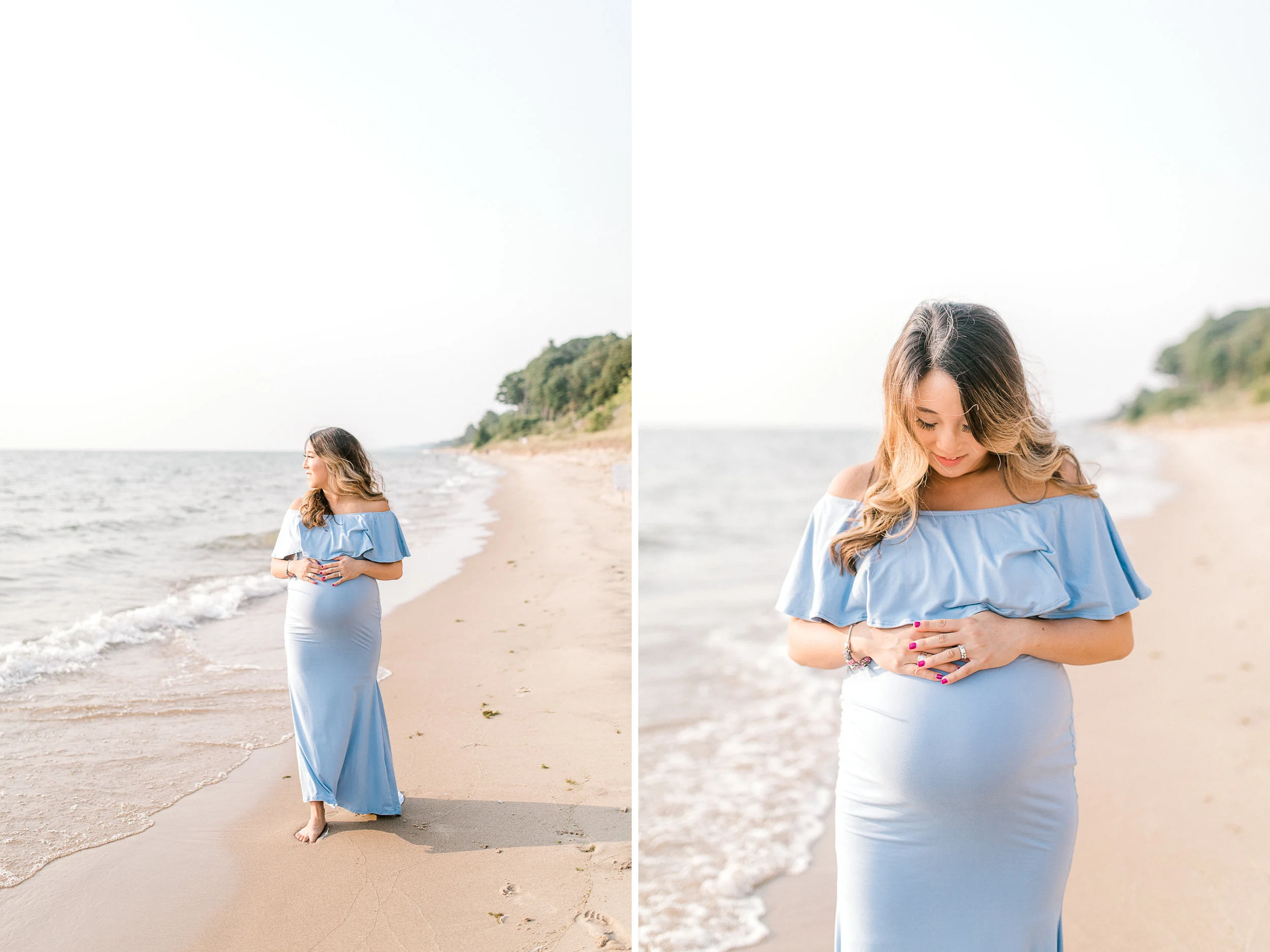 Baby Bump on the Beach | Jacques Family | Lake Michigan | Maternity Fashion | Laurenda Marie Photography