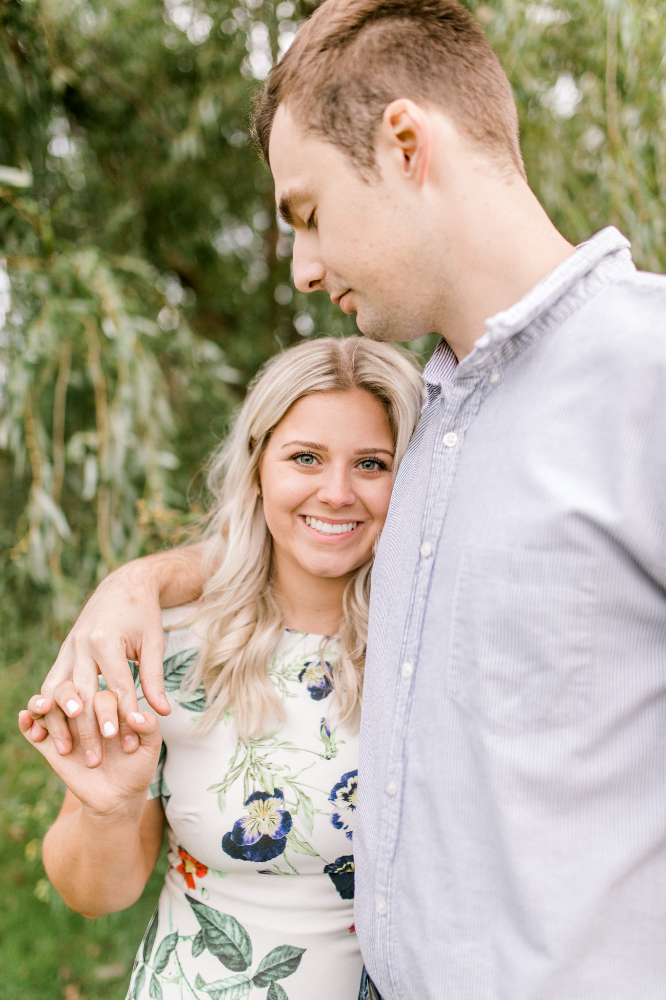 Summer engagement session | Wildflowers | Field engagement session | Floral Engagement Dress | West Michigan Wedding Photography