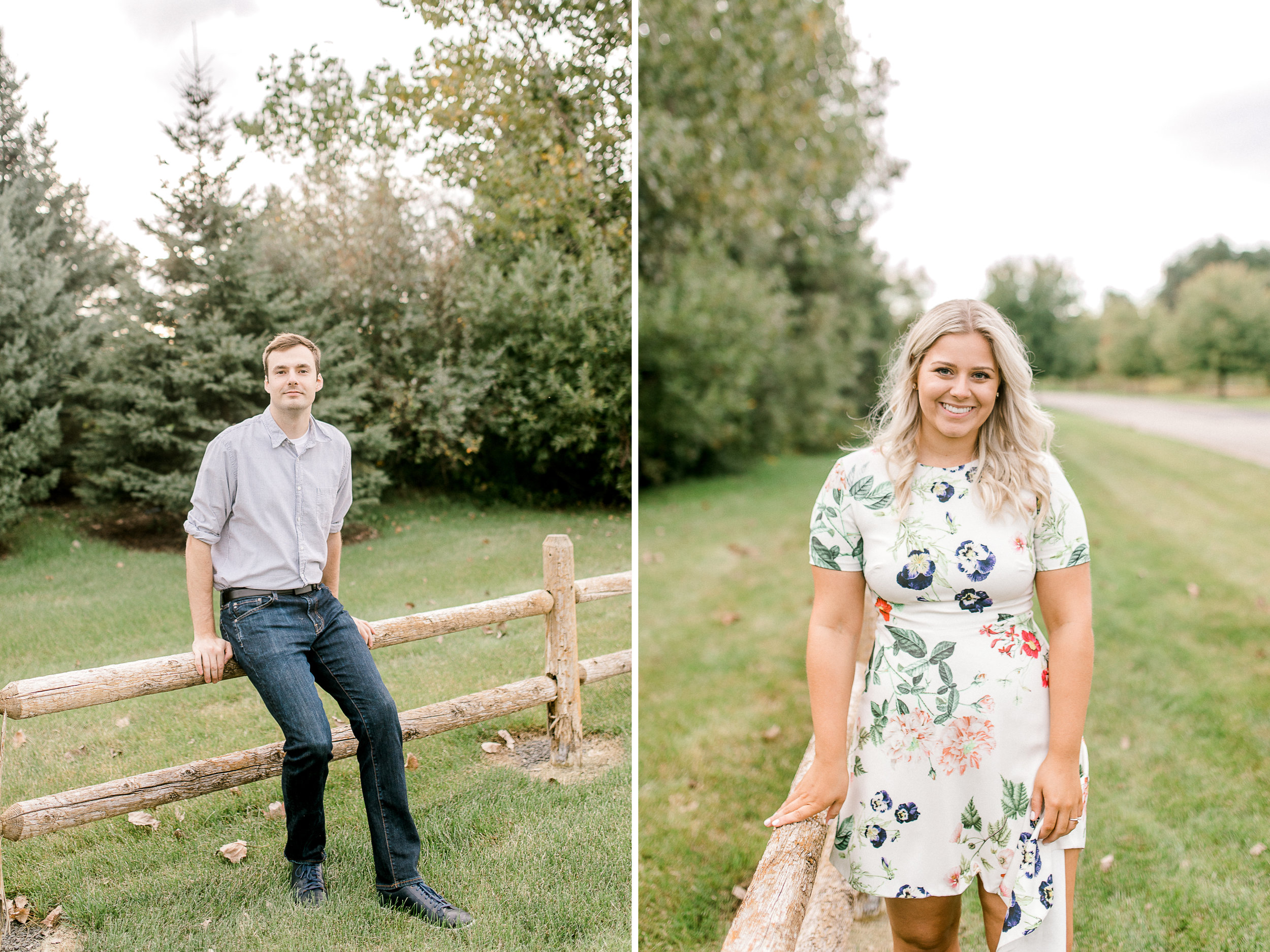 Summer engagement session | Wildflowers | Field engagement session | Floral Engagement Dress | West Michigan Wedding Photography