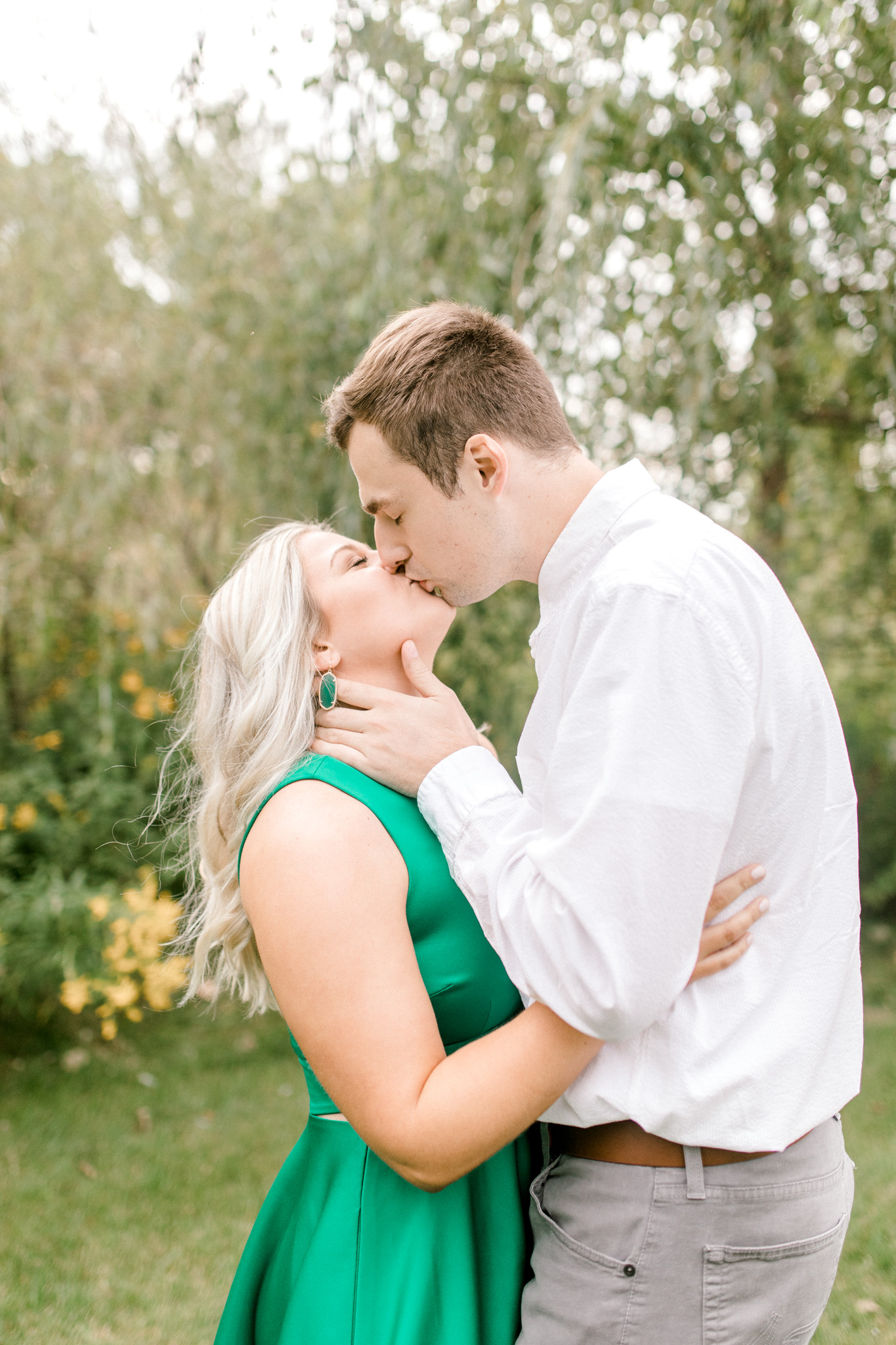 Summer engagement session | Wildflowers | Field engagement session | Floral Engagement Dress | West Michigan Wedding Photography