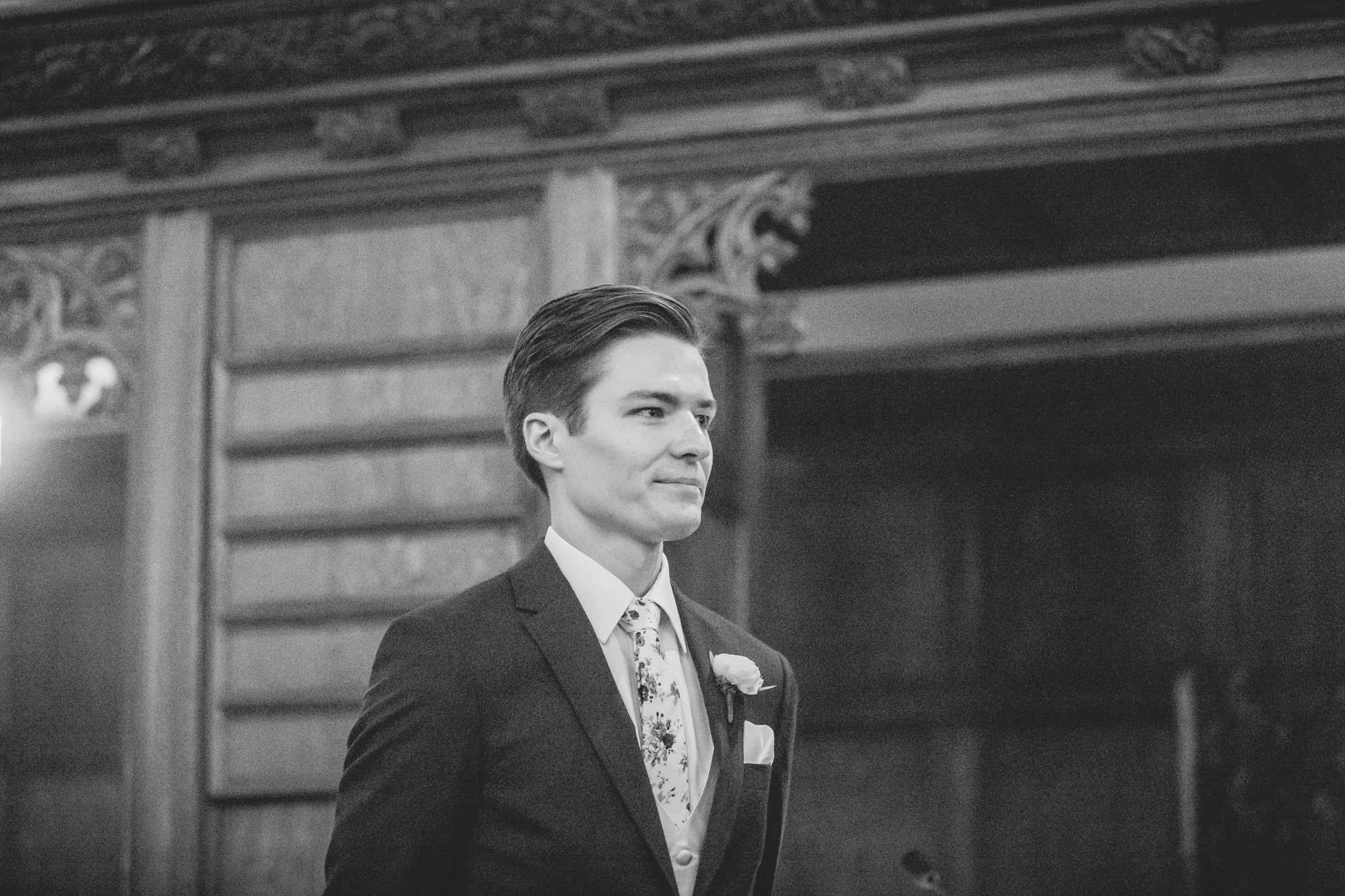 Elegant, Trendy Wedding in Detroit Michigan | Lace Wedding Gown and Royale Blue Tux | Floral Tie | Light & Airy Michigan Wedding Photographer