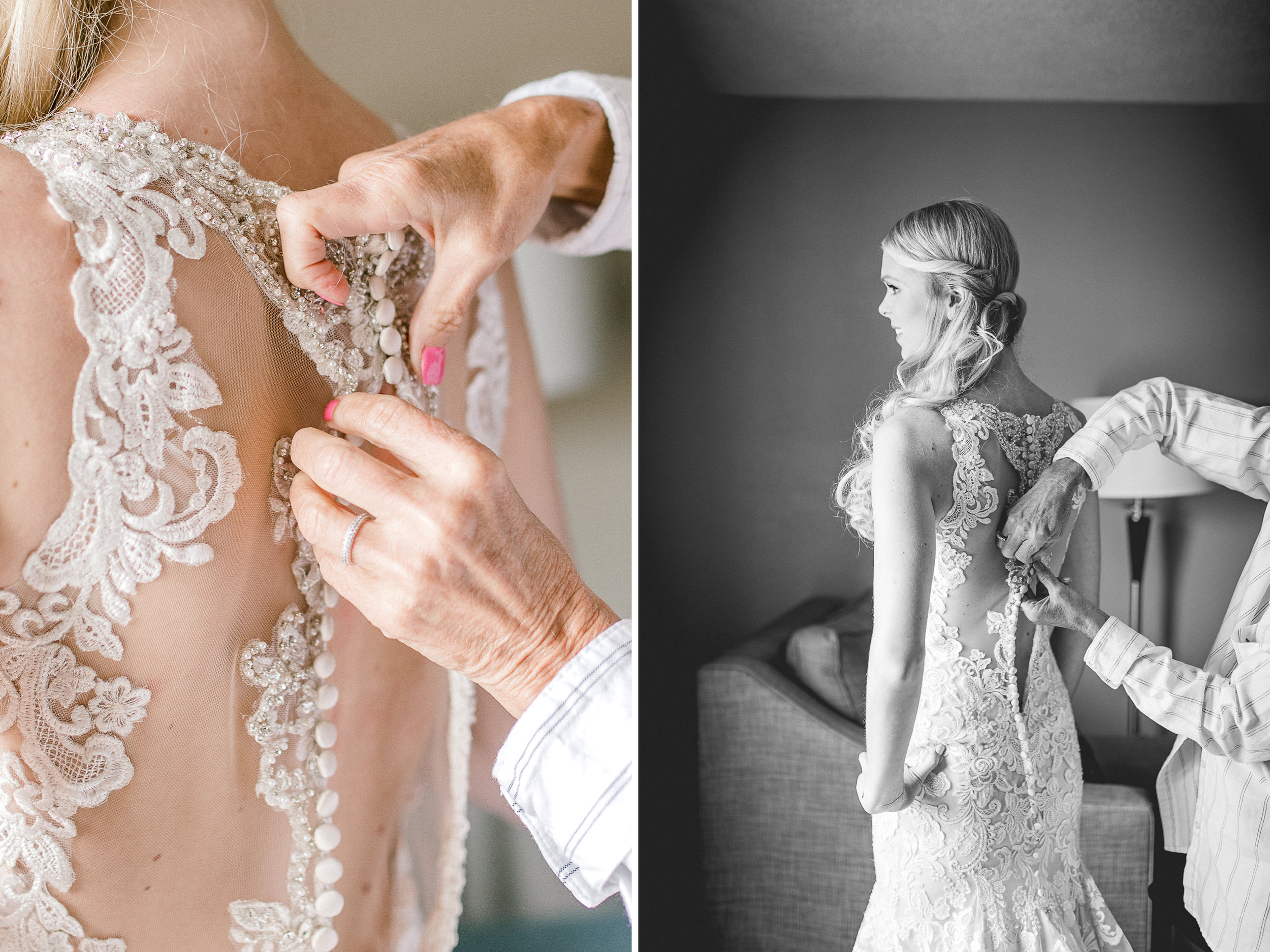 Elegant, Trendy Wedding in Detroit Michigan | Lace Wedding Gown and Royale Blue Tux | Floral Tie | Light & Airy Michigan Wedding Photographer