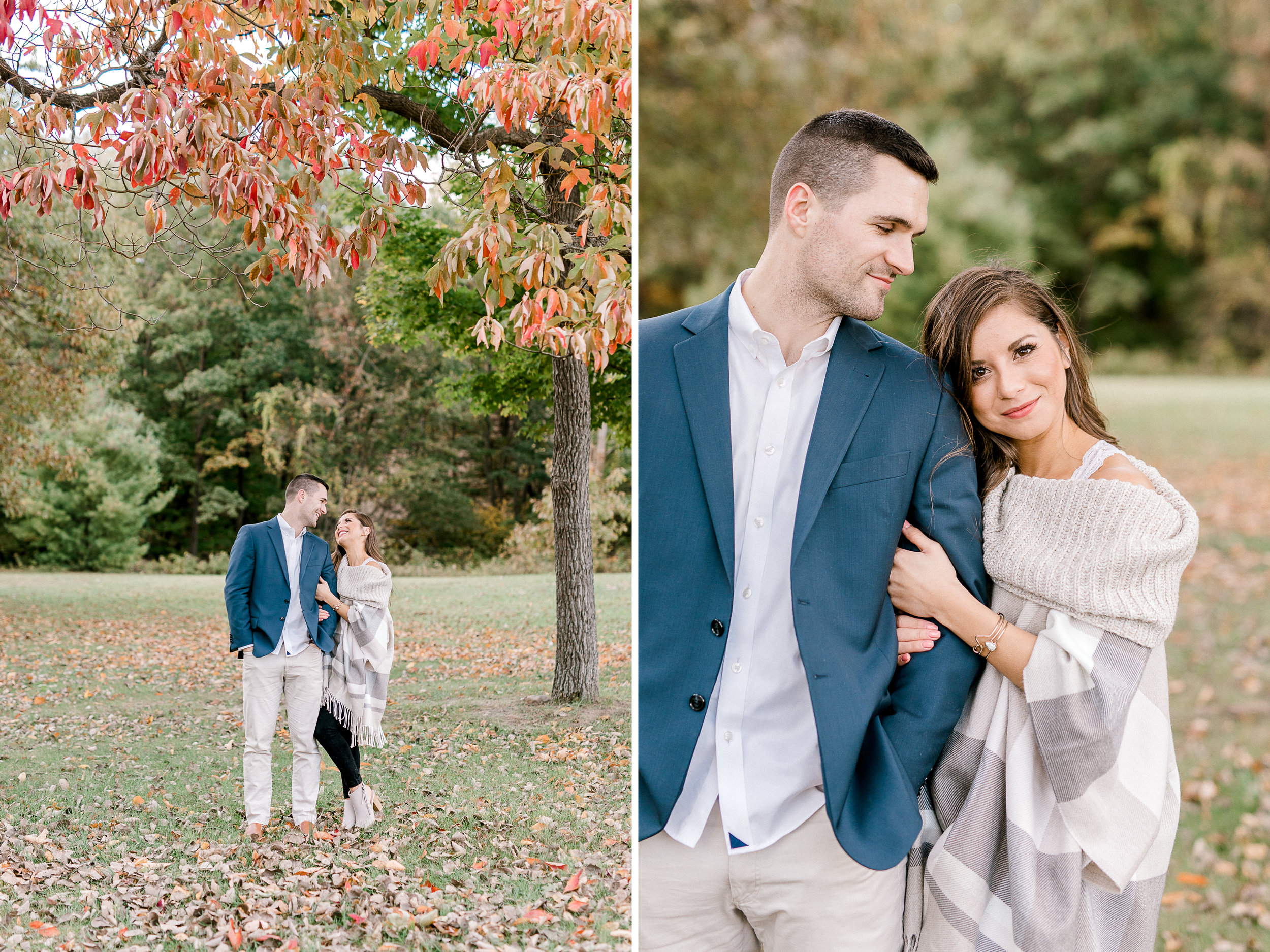 Fall Engagement Session at Lake Michigan and in the Park | Michigan Wedding Photographer | What to Wear to your Engagement Session