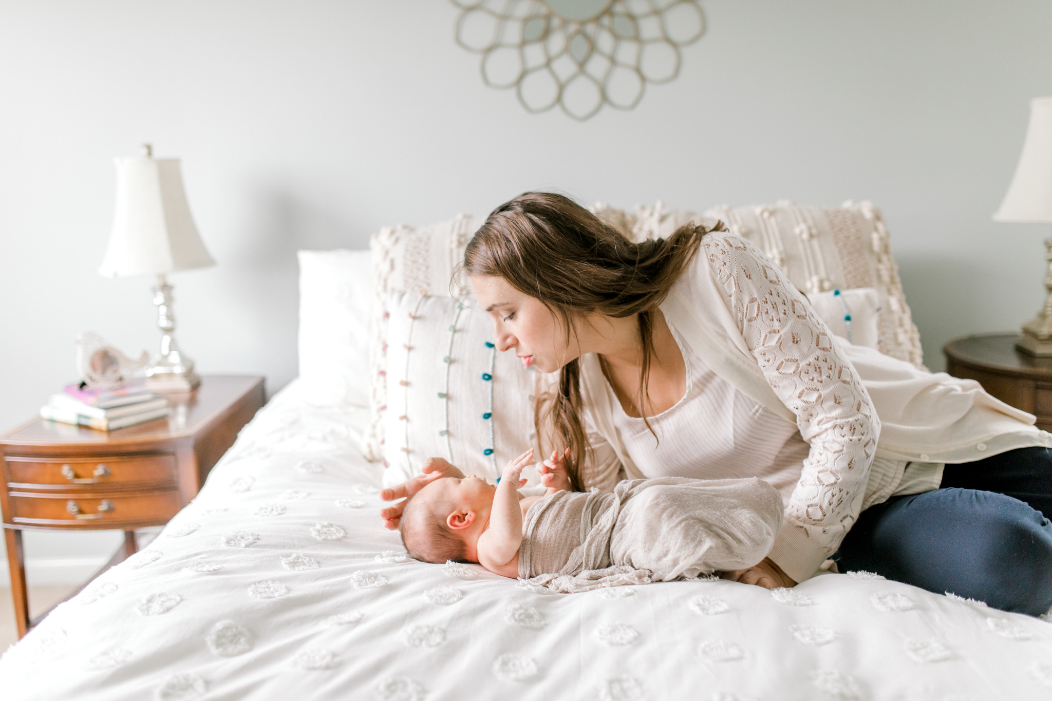 Baby girl in-home lifestyle newborn session | Whimsical colorful nursery | West Michigan Lifestyle Photography