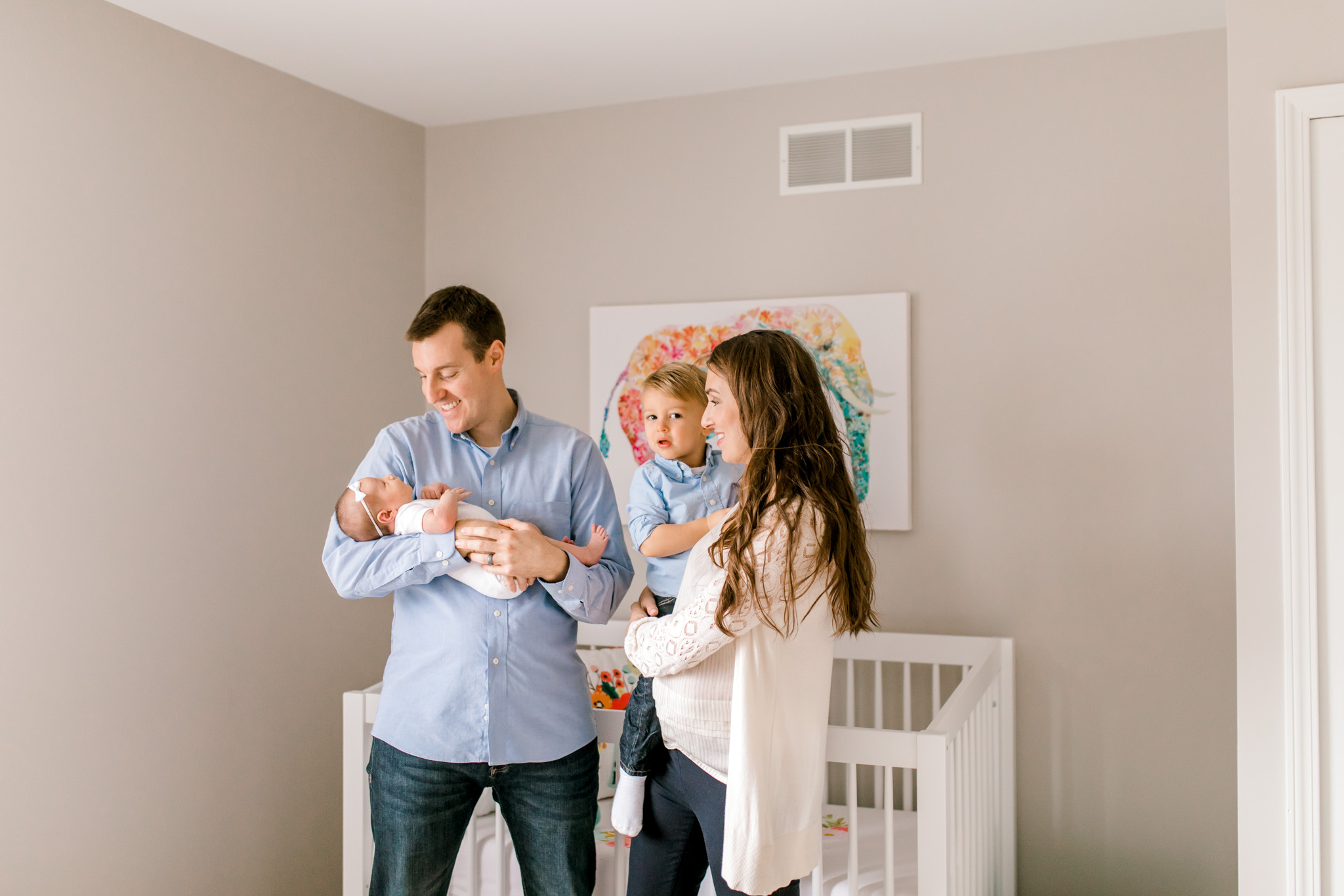 Baby girl in-home lifestyle newborn session | Whimsical colorful nursery | West Michigan Lifestyle Photography 