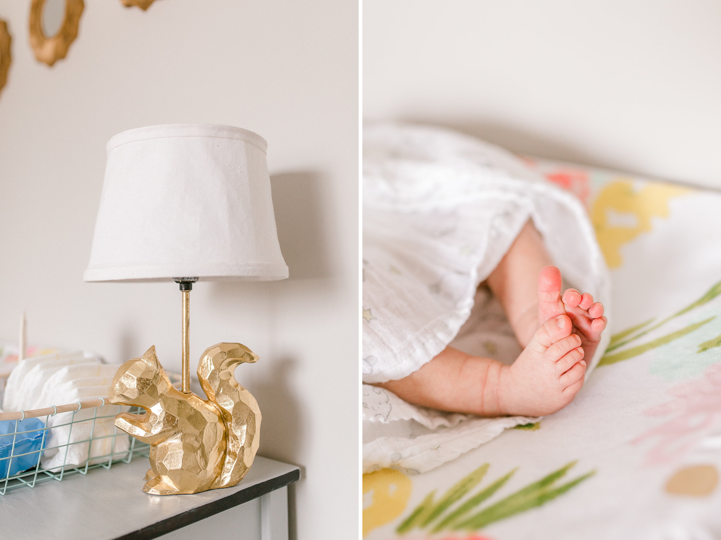 Baby girl in-home lifestyle newborn session | Whimsical colorful nursery | West Michigan Lifestyle Photography 