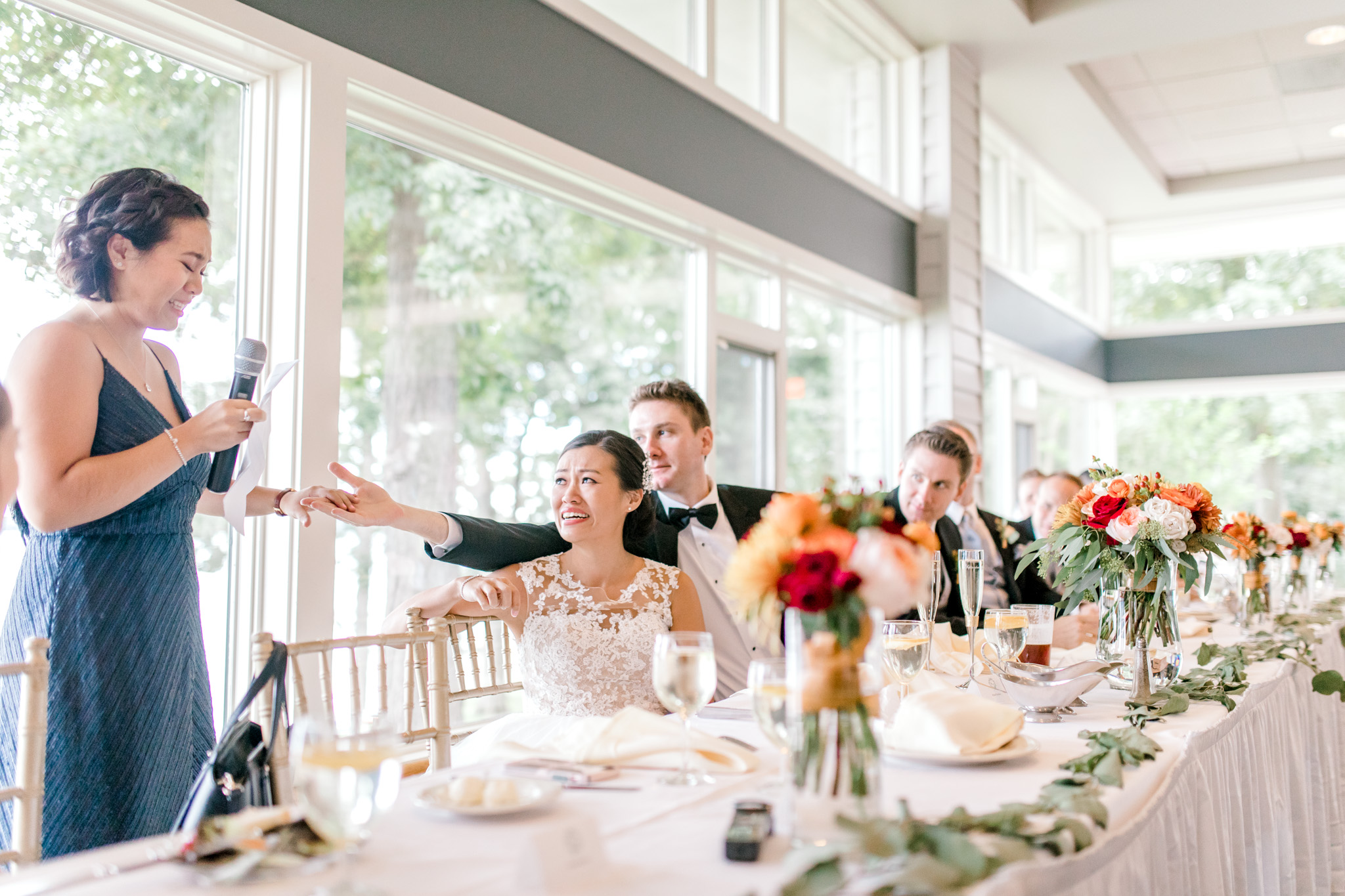 Fall Country Club Wedding in Michigan | Outdoor Autumn Wedding | Classic black and white wedding | Laurenda Marie Photography
