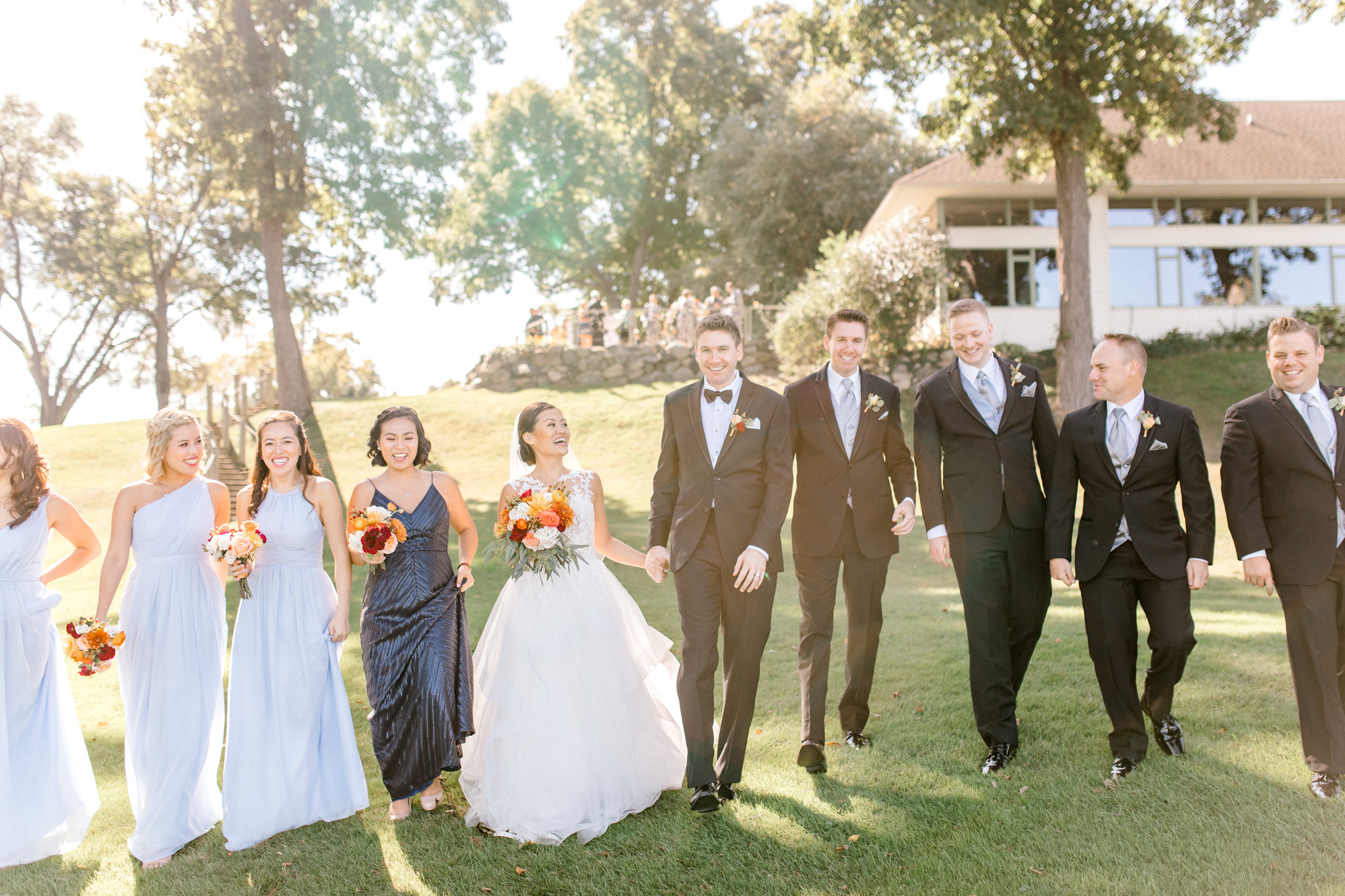 Fall Country Club Wedding in Michigan | Outdoor Autumn Wedding | Classic black and white wedding | Laurenda Marie Photography