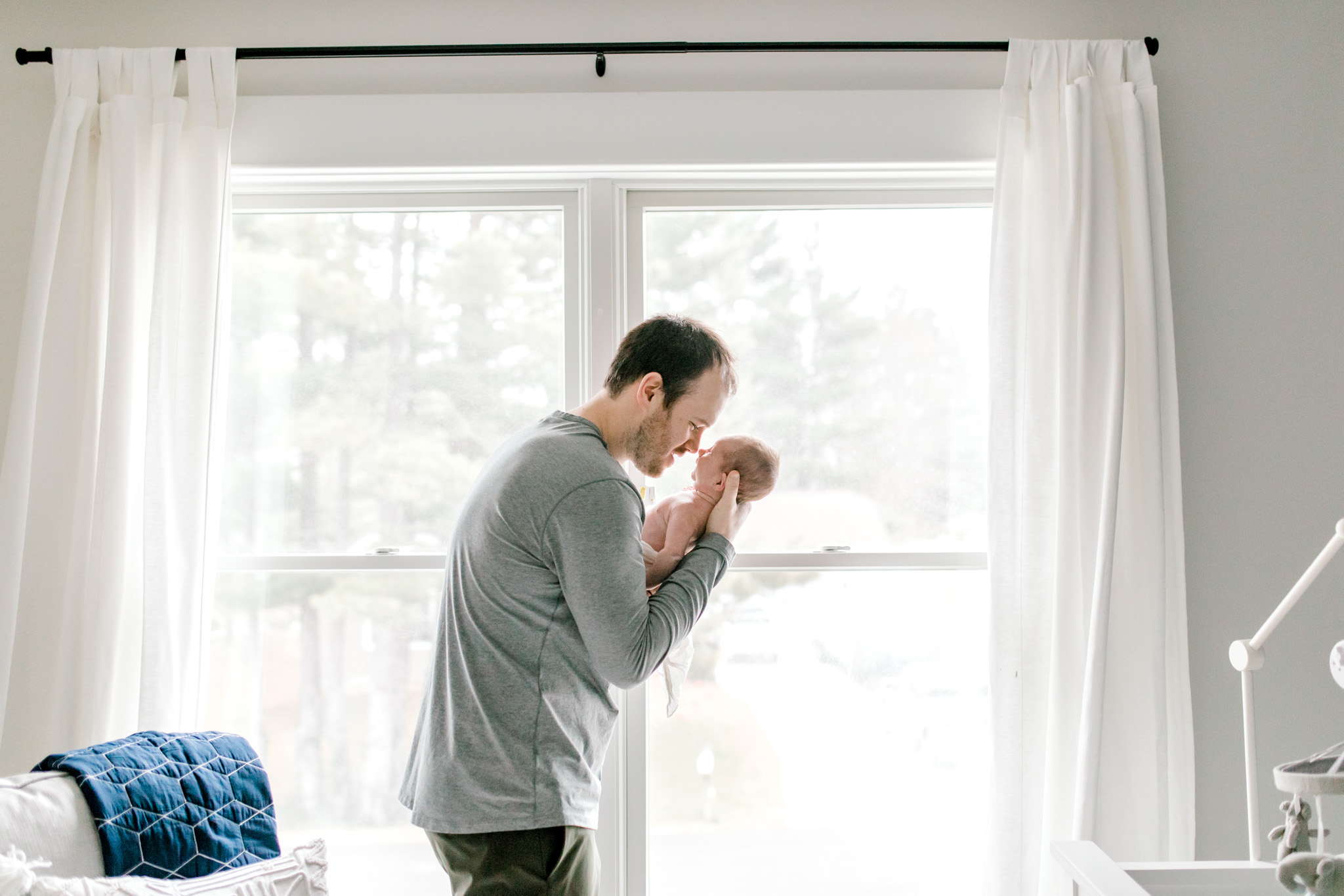 In-Home Newborn Lifestyle Photography | West Michigan Newborn Lifestyle Photographer | Light & Airy Lifestyle Sessions | Michigan Newborn Photographer | Neutral Nautical Baby Boy Nursery
