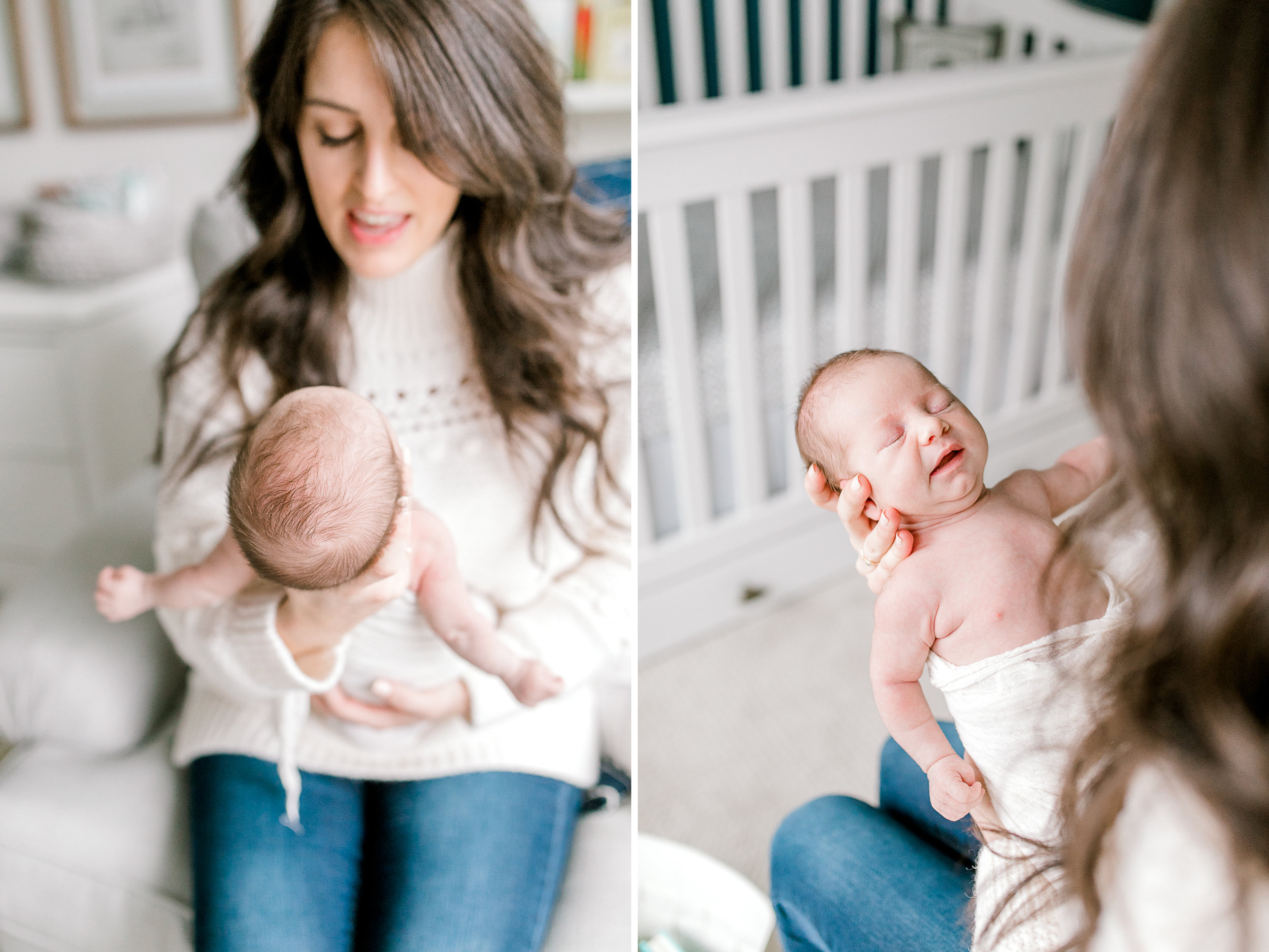 In-Home Newborn Lifestyle Photography | West Michigan Newborn Lifestyle Photographer | Light &amp; Airy Lifestyle Sessions | Michigan Newborn Photographer | Neutral Nautical Baby Boy Nursery