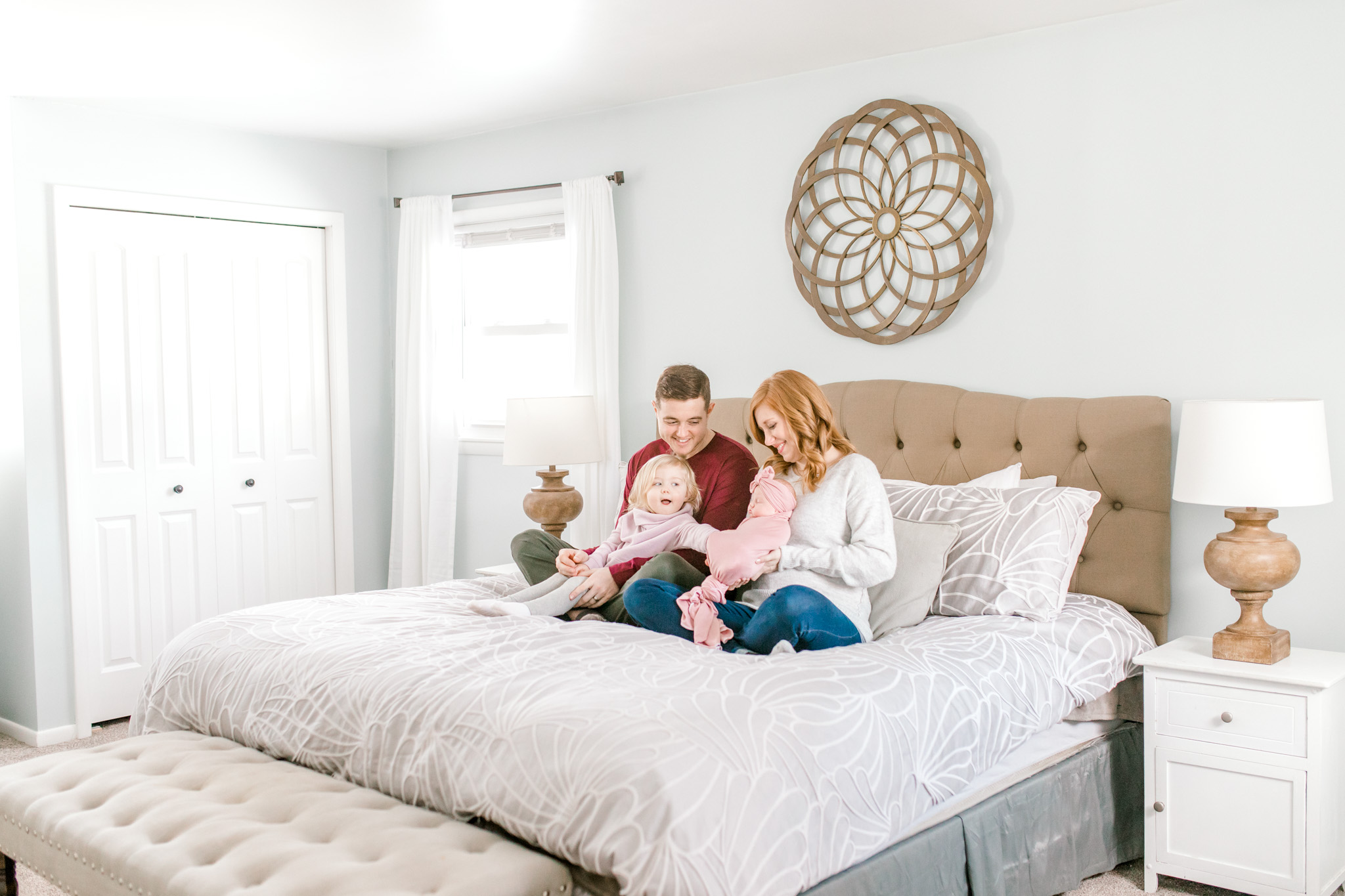In-Home Lifestyle Session | Newborn Lifestyle Session | Baby Girl Nursery | Nursery Design | Floral Swaddle Wrap | Laurenda Marie Photography