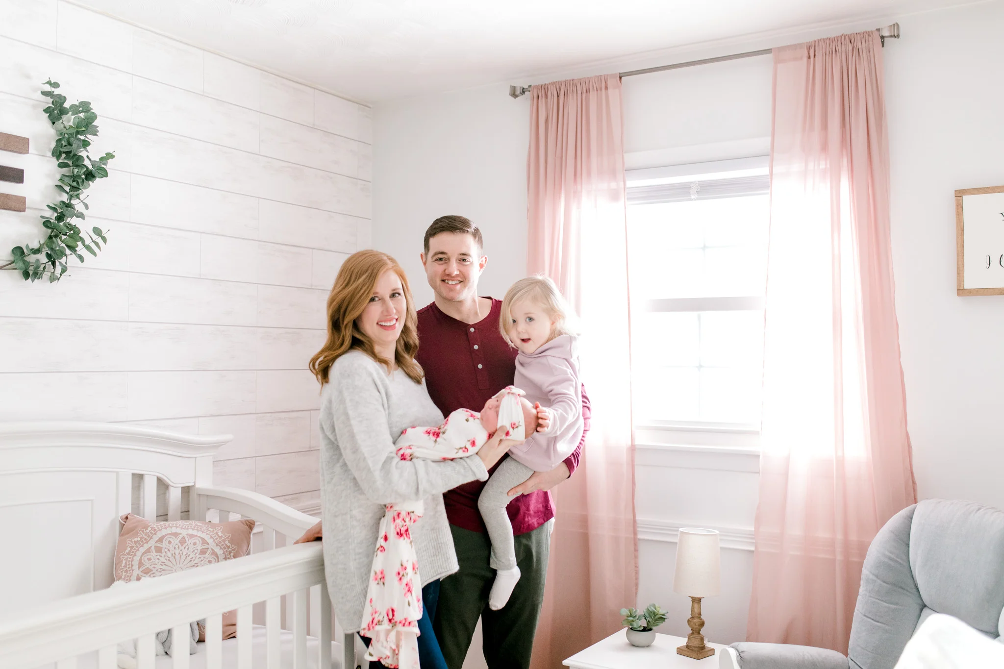 In-Home Lifestyle Session | Newborn Lifestyle Session | Baby Girl Nursery | Nursery Design | Floral Swaddle Wrap | Laurenda Marie Photography