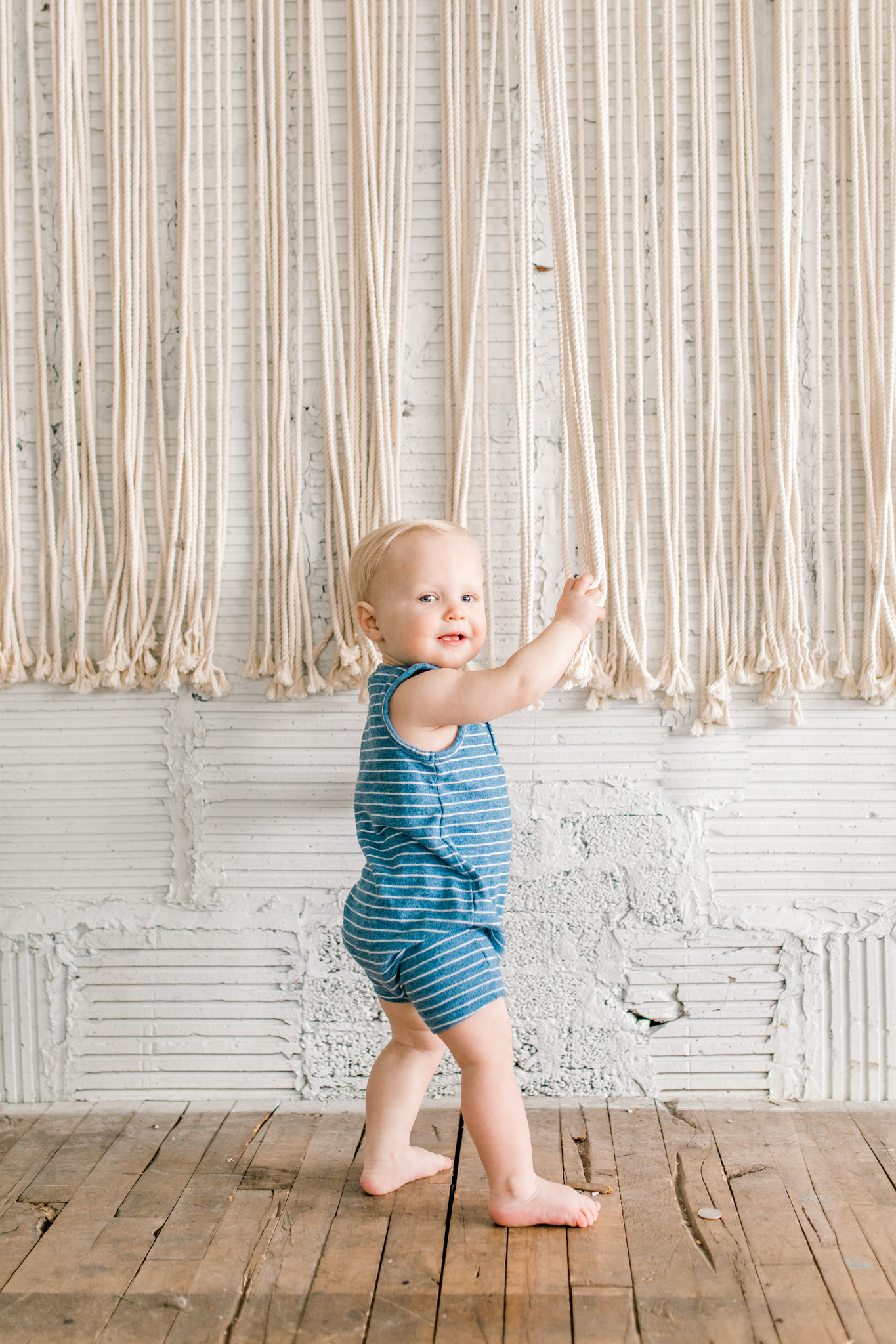 Baby Boy One Year Milestone Session | Natural Light Studio | West Michigan Lifestyle Photography