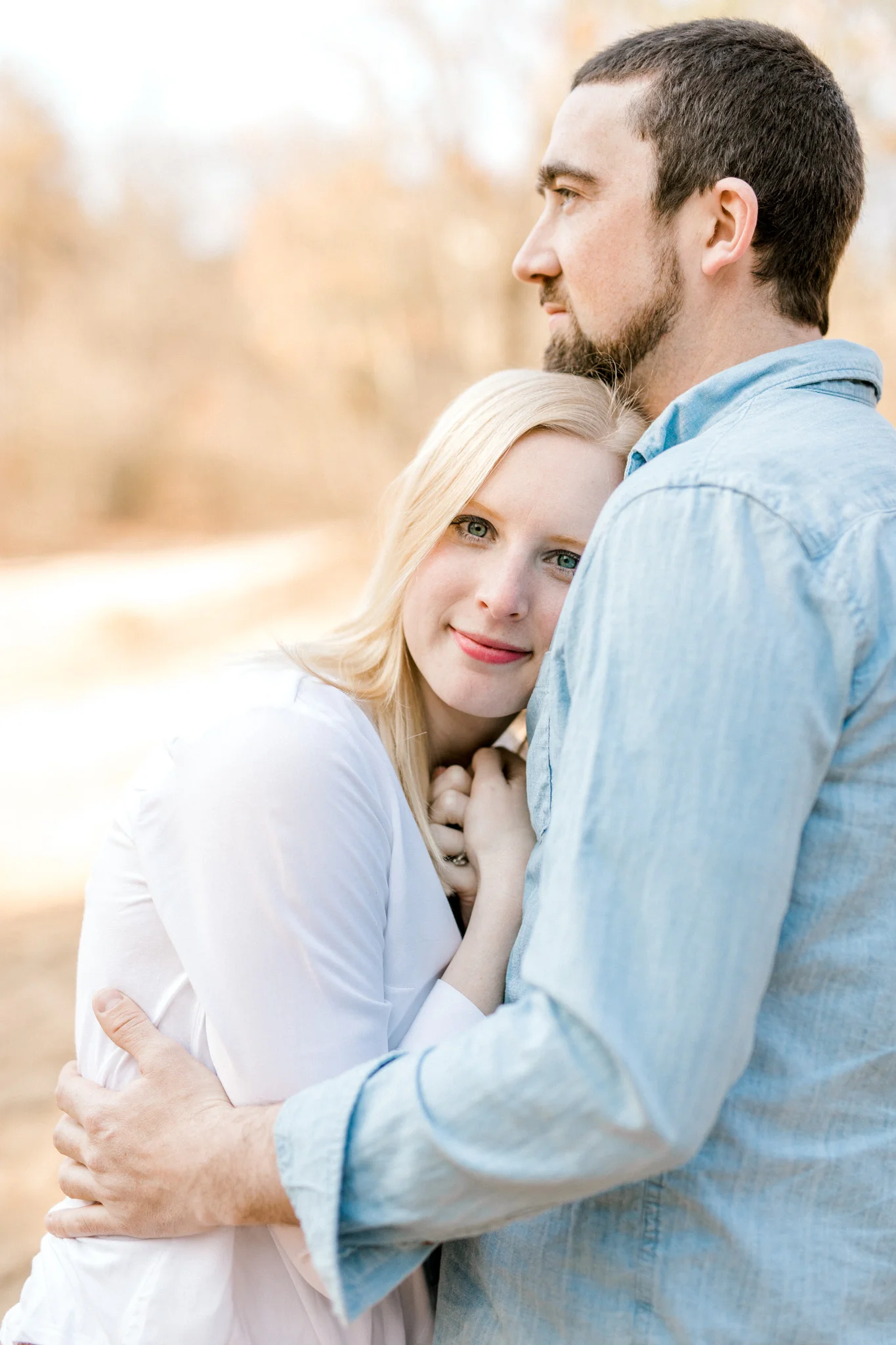 Light Filled Woodland Engagement Session | Light and Airy Photography | Film Inspired | West Michigan Wedding Photographer