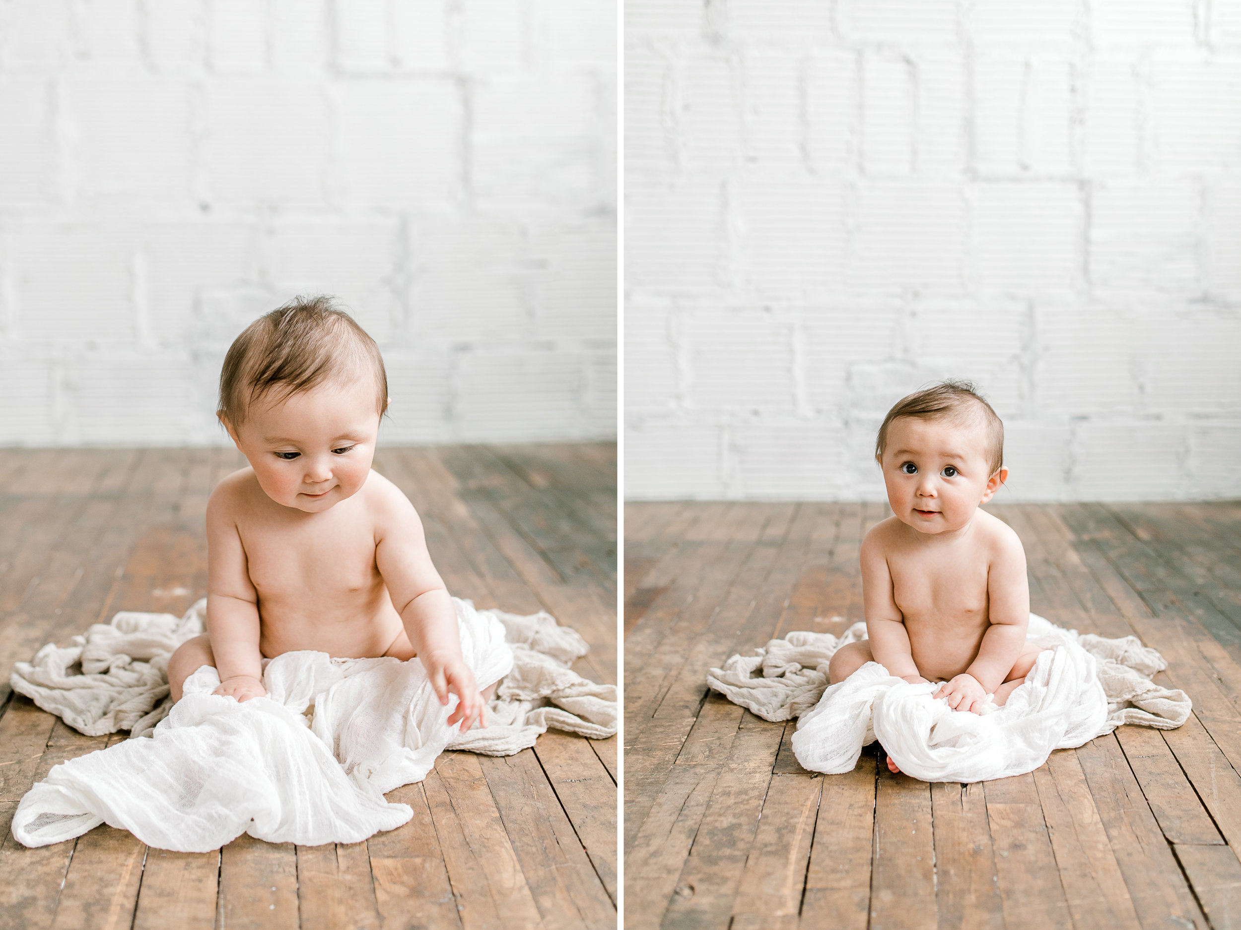 Natural Light Studio Session with 7 Month old Baby Boy | Grand Rapids, Michigan | Laurenda Marie Photography