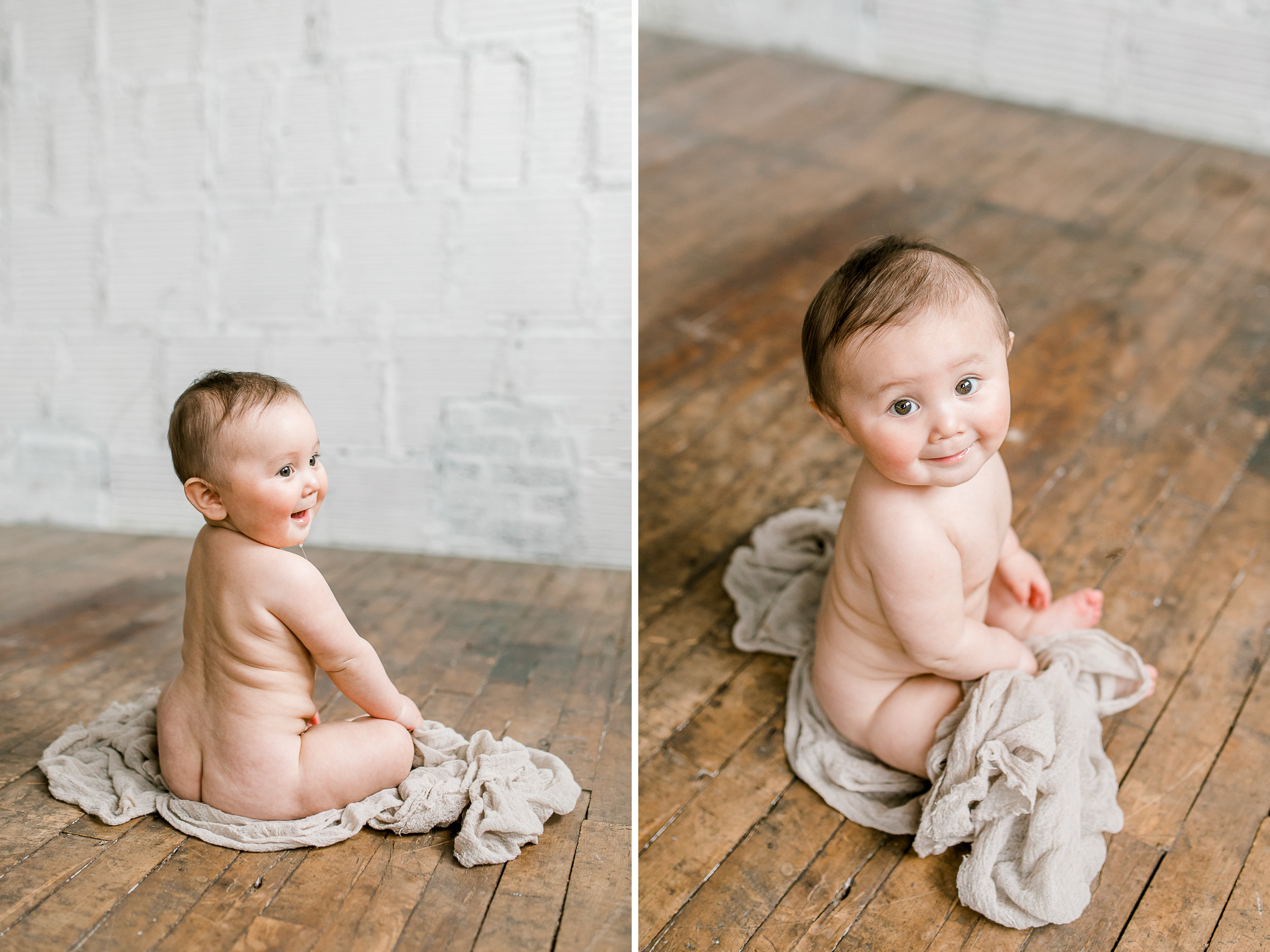 Natural Light Studio Session with 7 Month old Baby Boy | Grand Rapids, Michigan | Laurenda Marie Photography