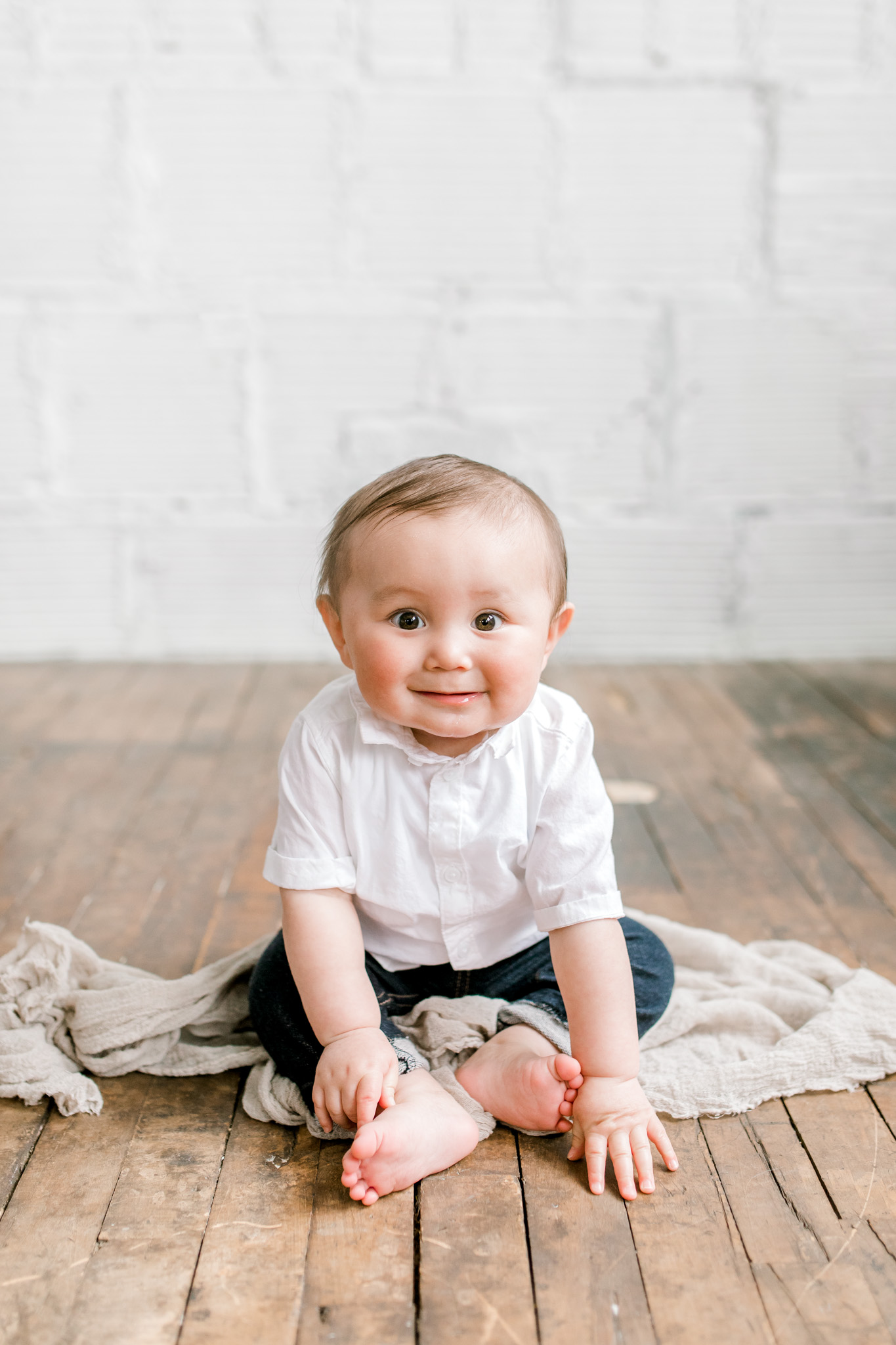 Natural Light Studio Session with 7 Month old Baby Boy | Grand Rapids, Michigan | Laurenda Marie Photography