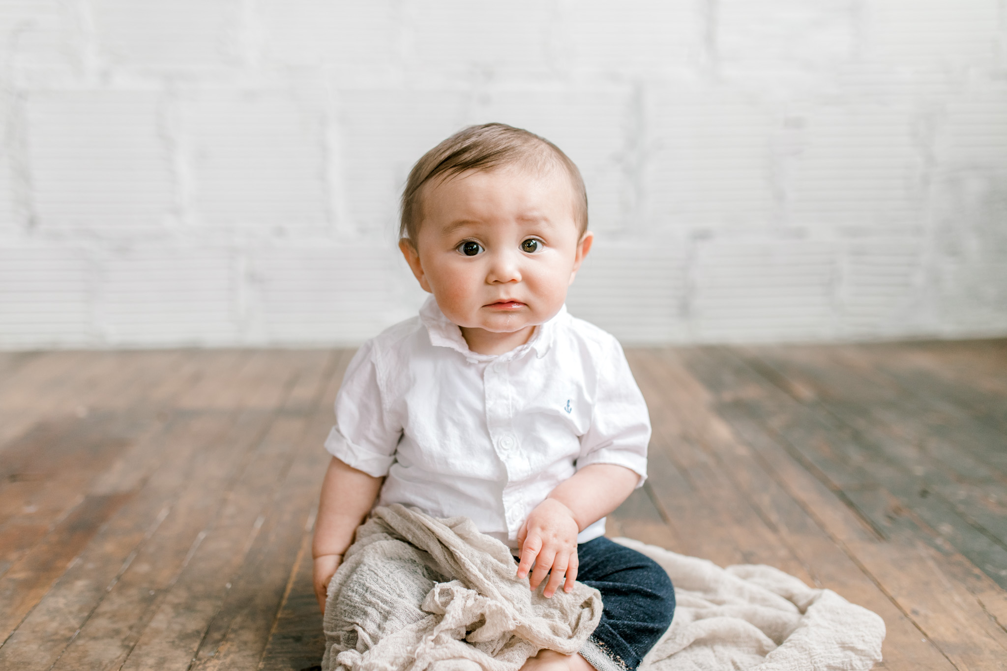 Natural Light Studio Session with 7 Month old Baby Boy | Grand Rapids, Michigan | Laurenda Marie Photography